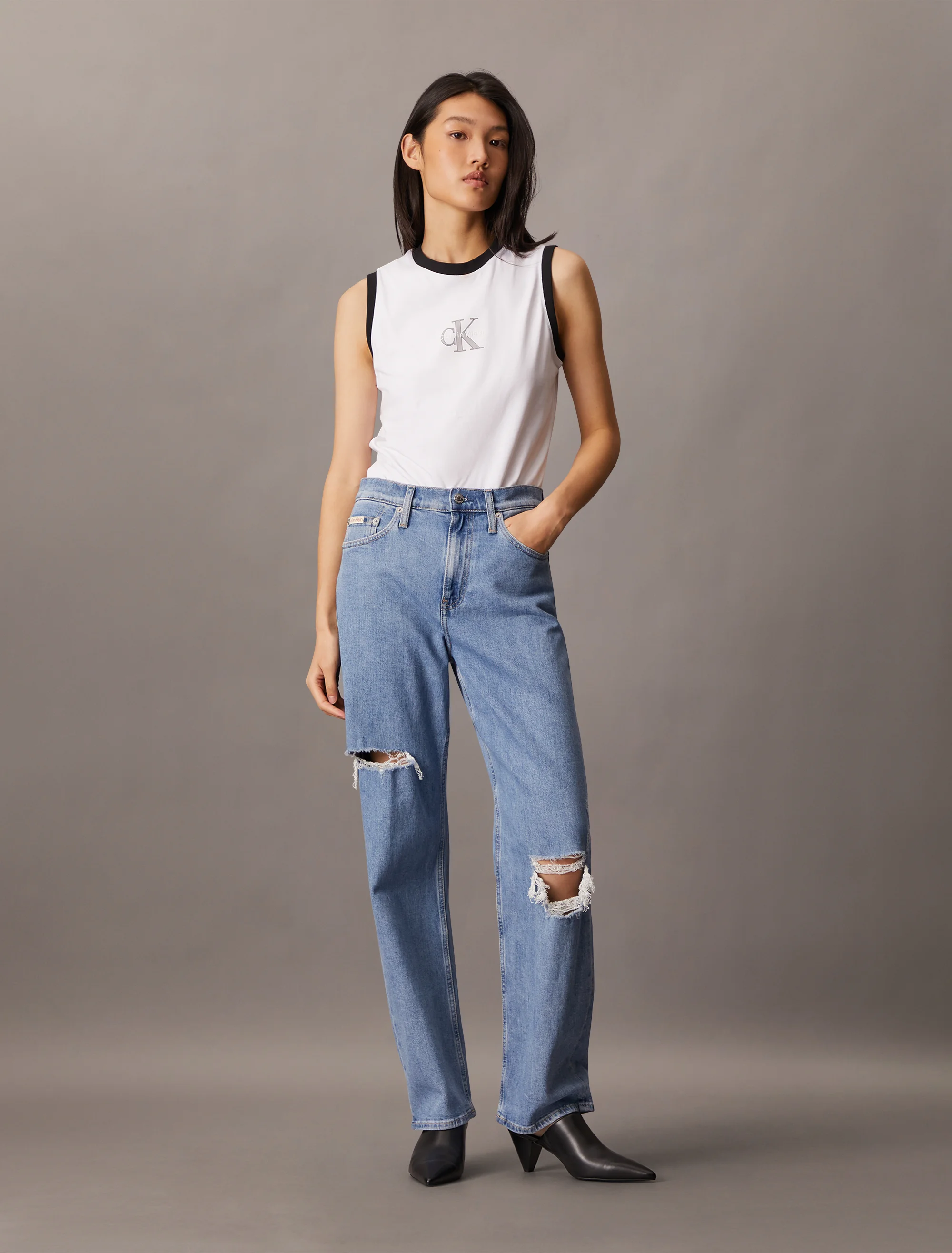 CK JEANS Áo Ba Lỗ Nữ Classic Fit