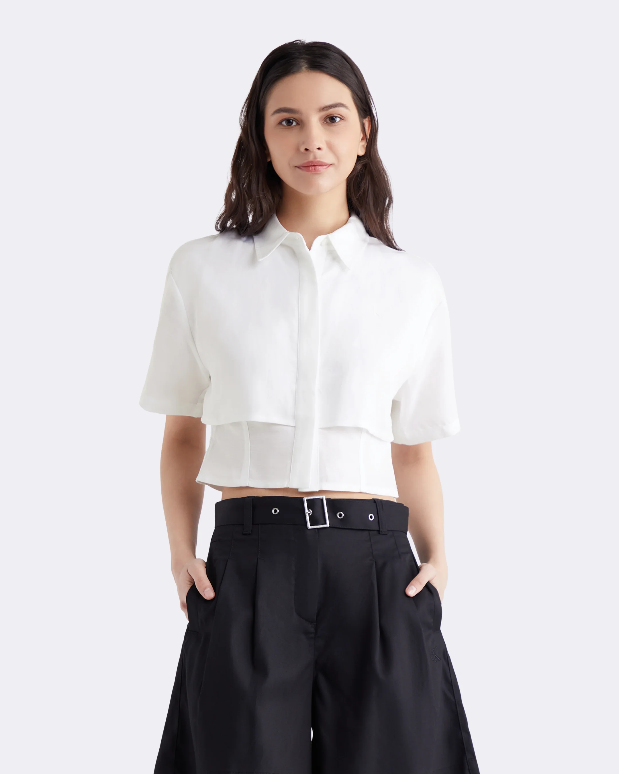 CK JEANS Áo Sơ Mi Nữ Cropped Fit