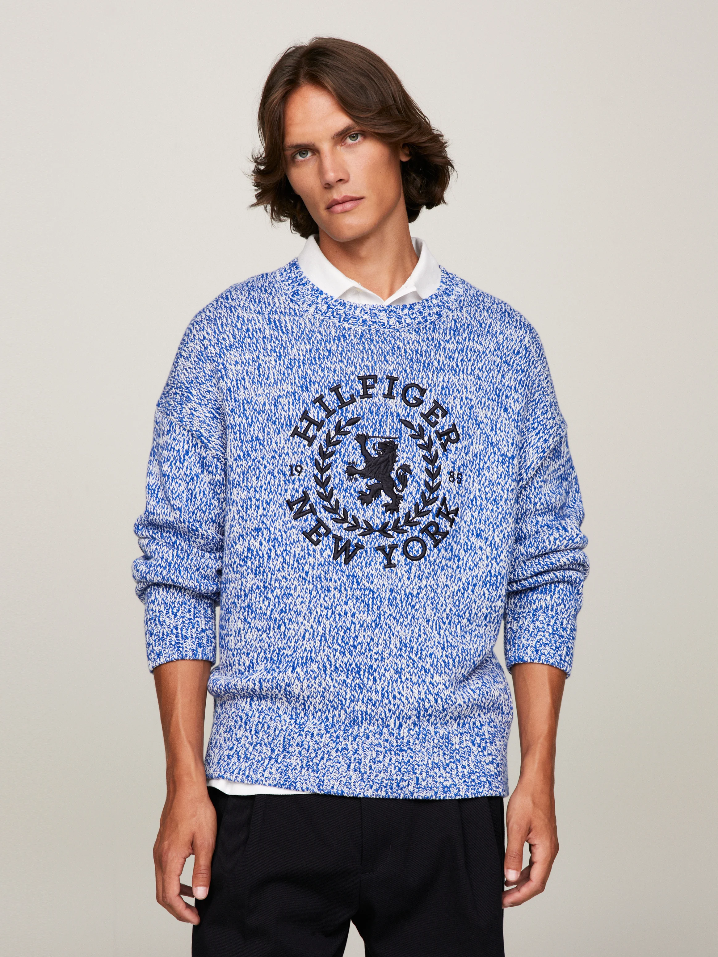 TOMMY HILFIGER Áo Pullover Nam Tay Dài Slub Mouline C Nk
