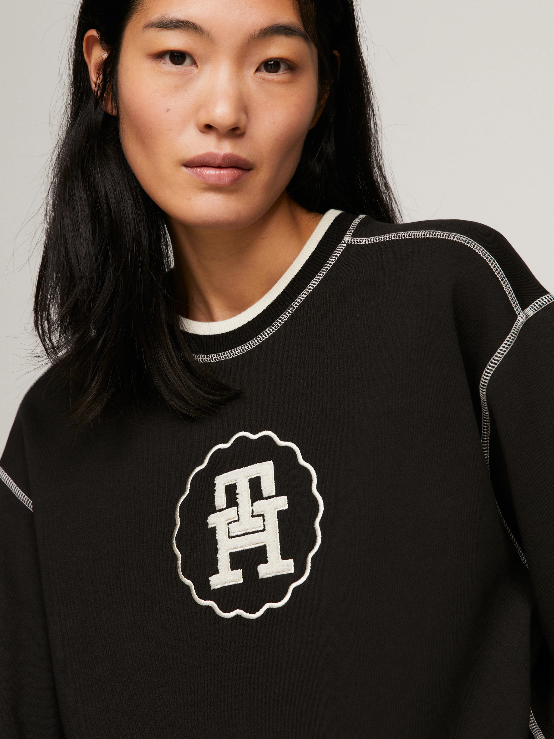 TOMMY HILFIGER Áo Sweatshirt Nữ Tay Dài Lrg Smd Mdn REG C-Nk Swtshrt