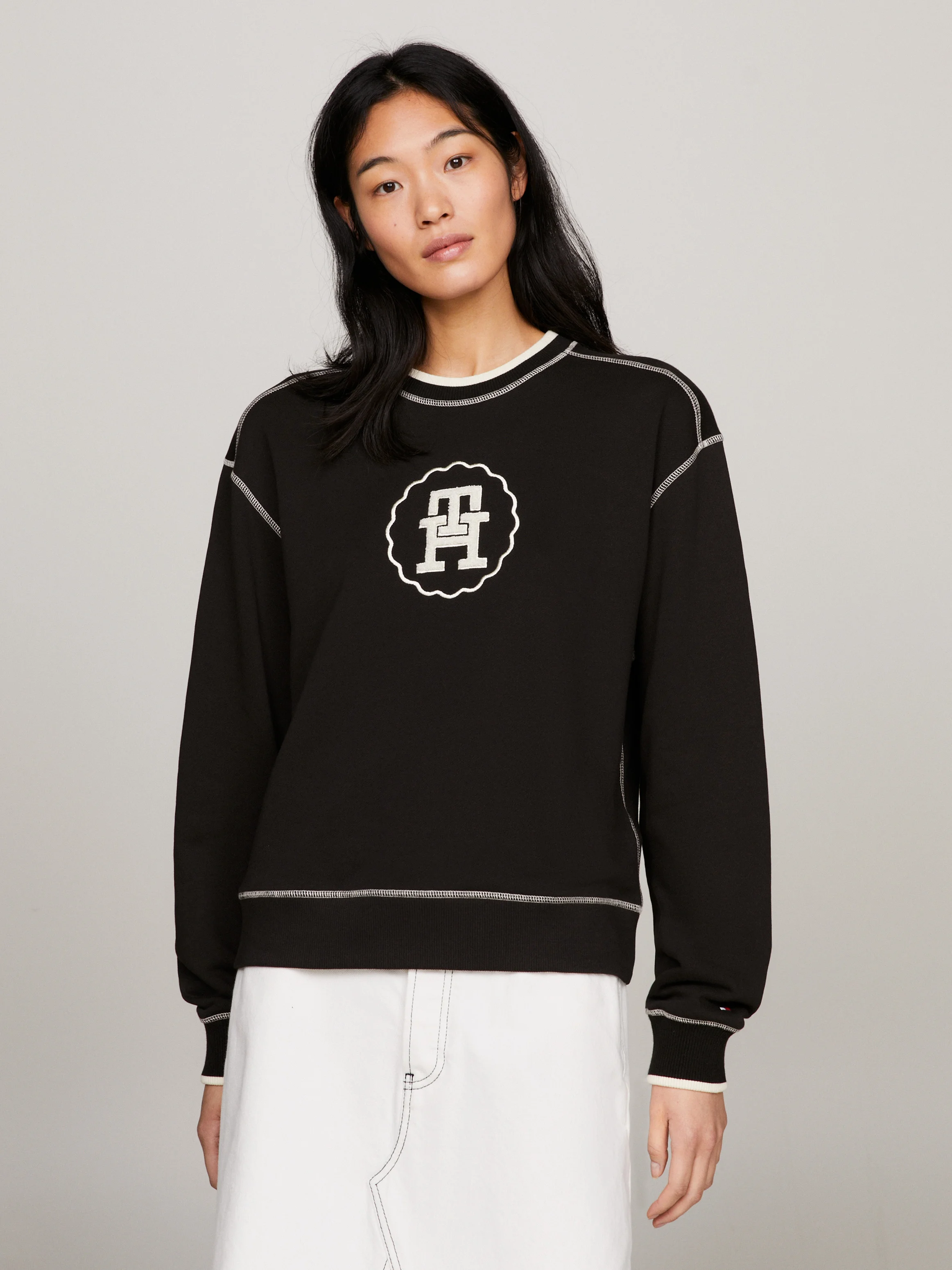 TOMMY HILFIGER Áo Sweatshirt Nữ Tay Dài Lrg Smd Mdn REG C-Nk Swtshrt