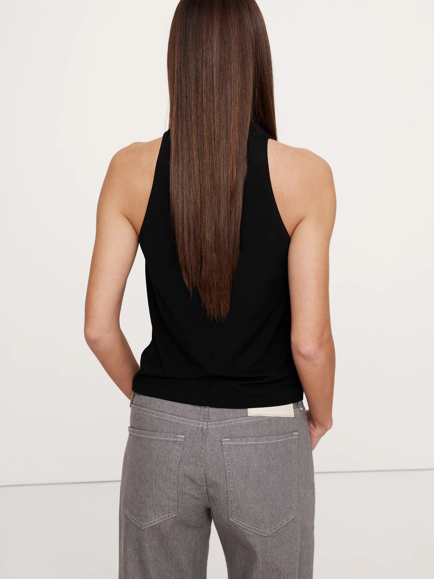 BANANA REPUBLIC Áo Thun Không Tay Nữ Sl Crepe Cowl