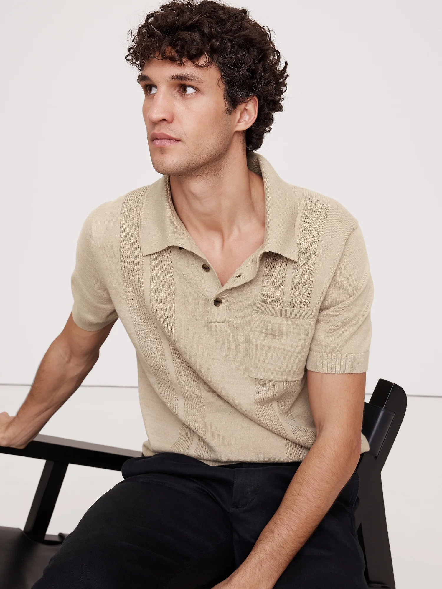 BANANA REPUBLIC Áo Len Nam Cotton Linen E