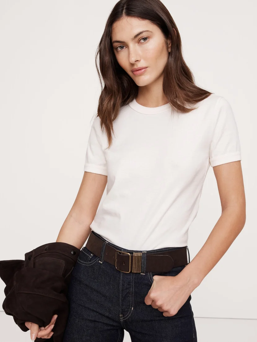 BANANA REPUBLIC Áo Thun Tay Ngắn Nữ Ss Vintage Cot