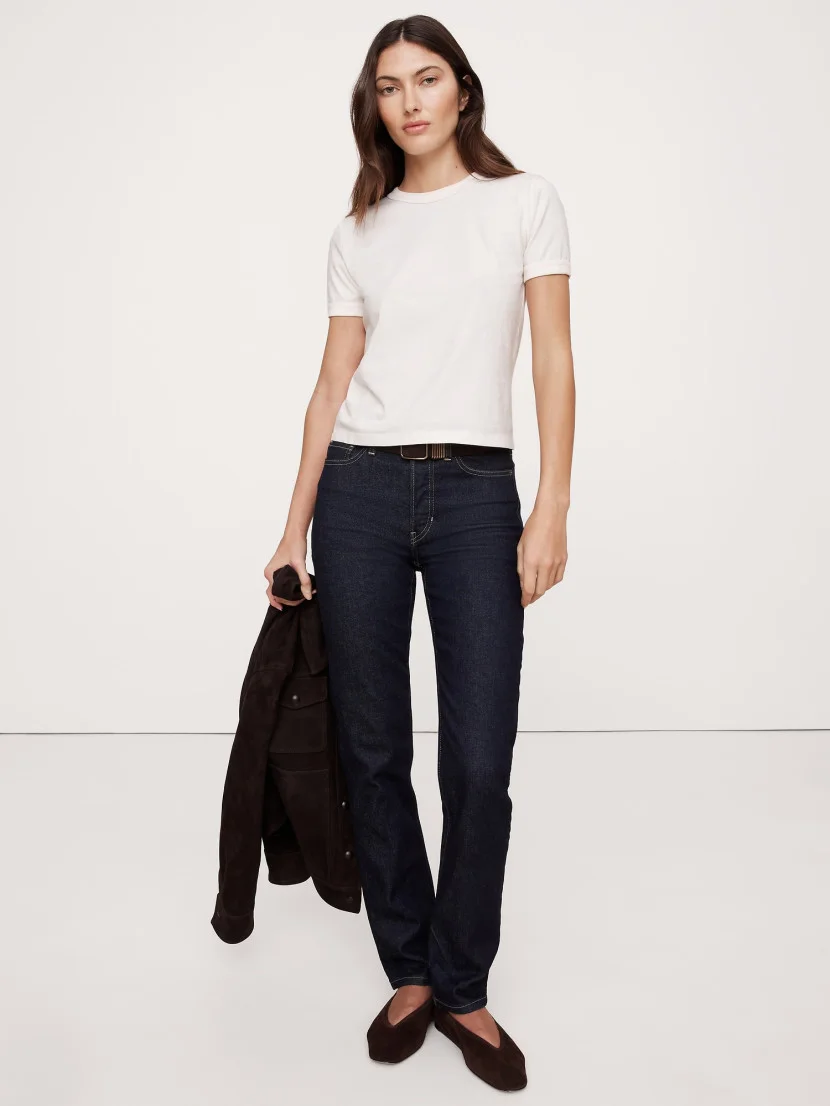 BANANA REPUBLIC Áo Thun Tay Ngắn Nữ Ss Vintage Cot