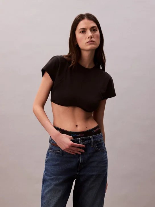 CK JEANS Áo Thun Nữ Pride Cropped Boxy Fit