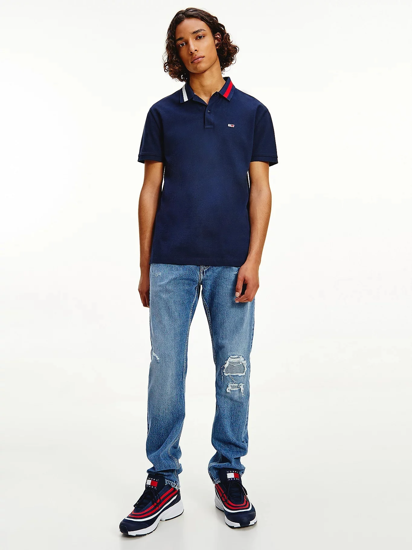 TOMMY JEANS Áo Polo Flag Neck Nam Regular Fit