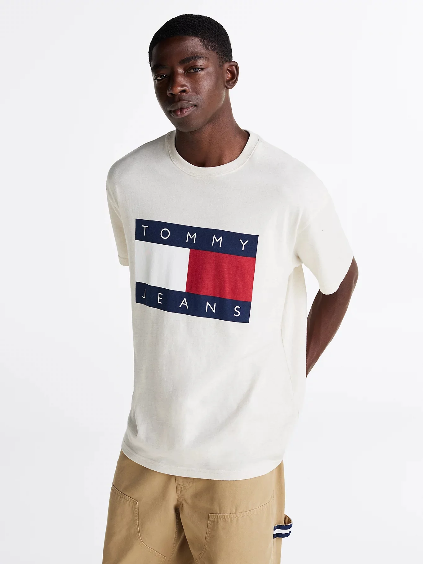 TOMMY JEANS Áo Thun Nam Tay Ngắn TJM Rlx Melange Big Flag Tee
