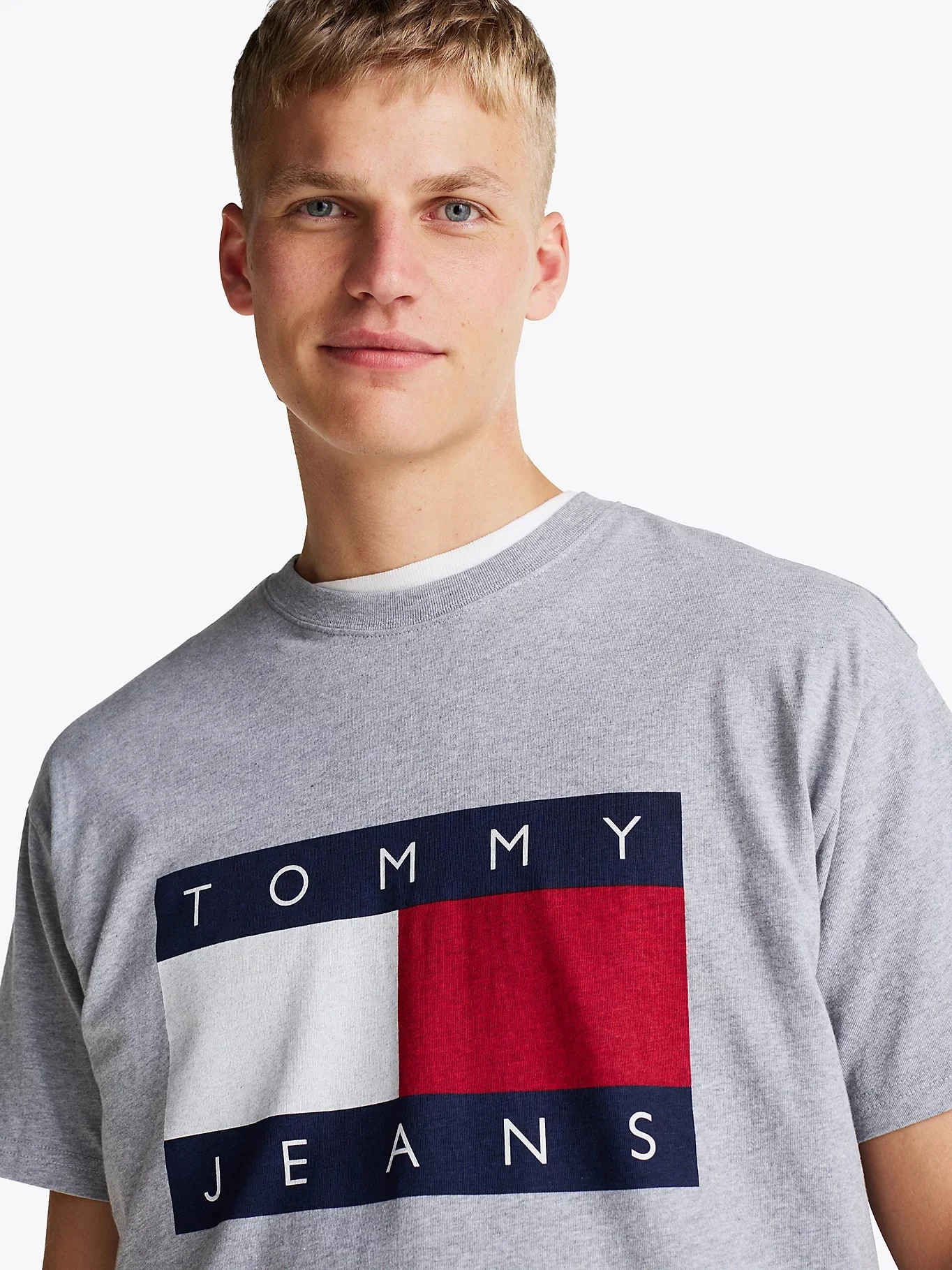 TOMMY JEANS Áo Thun Nam Tay Ngắn TJM Rlx Melange Big Flag Tee