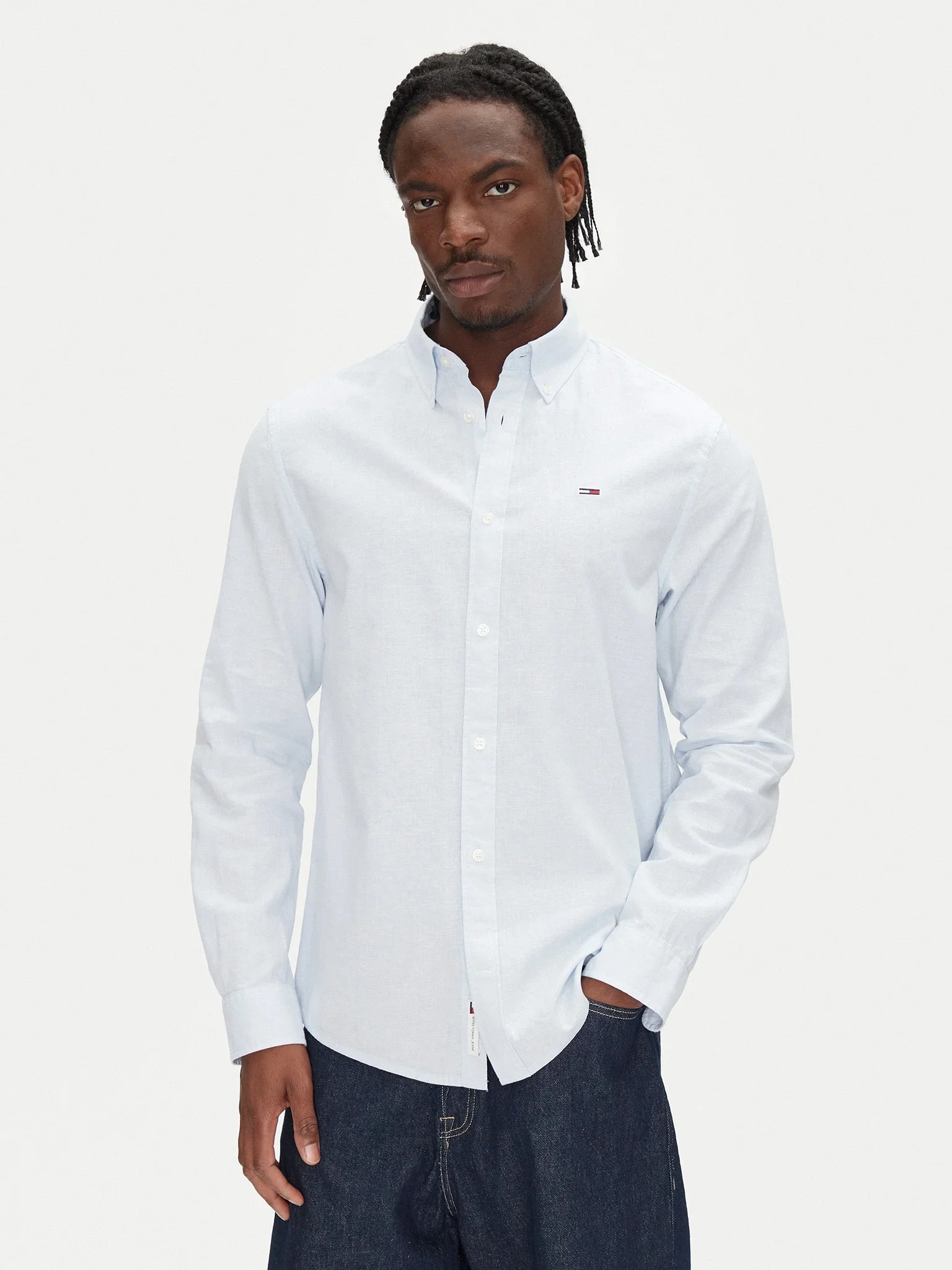 TOMMY JEANS Áo Sơ Mi Nam Tay Dài TJM Reg Linen Blend LS Shirt Ex