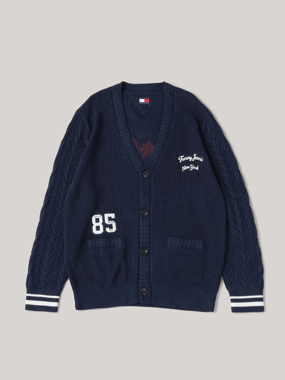 TOMMY JEANS Áo Cardigan Nam Tay Dài Tjc Washed Varsity Cardigan