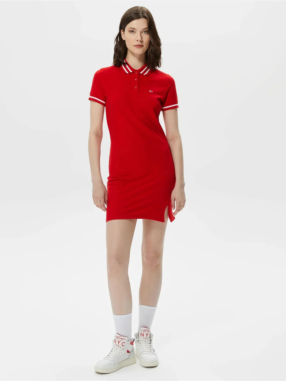 TOMMY JEANS Đầm Nữ TJW Essential Tipping Polo Dress