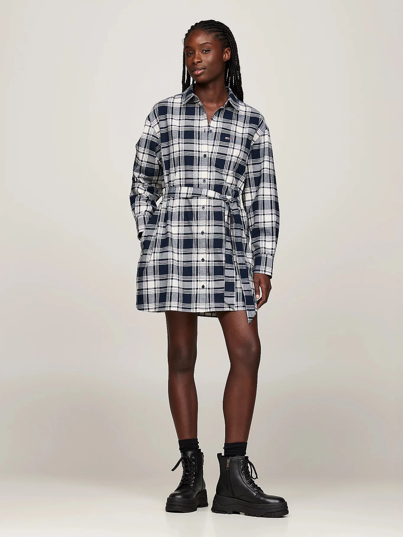 TOMMY JEANS Đầm Nữ TJW Check Shirt Dress Ext