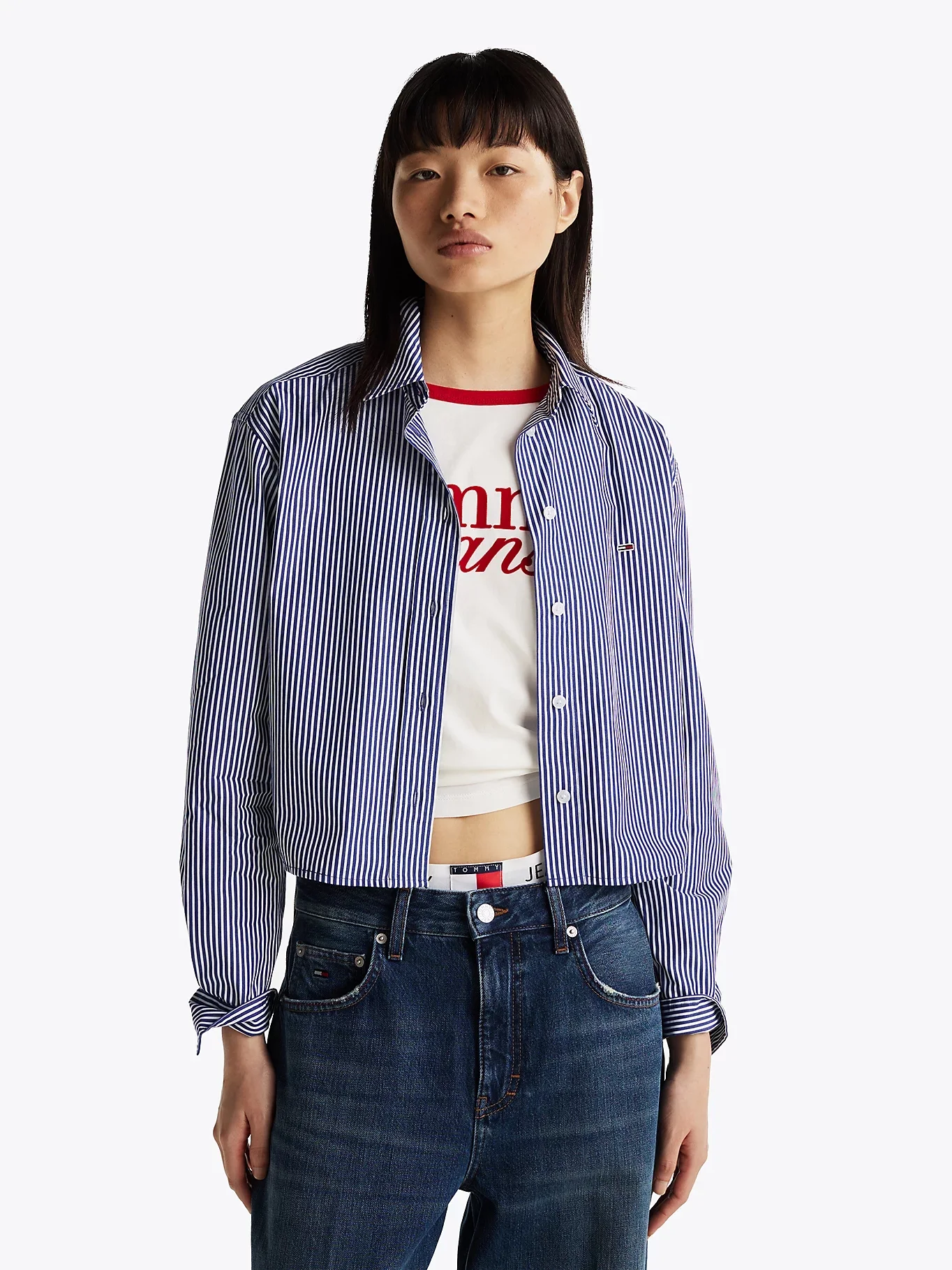 TOMMY JEANS Áo Sơ Mi Nữ Tay Dài TJW Crp Rlx Poplin Shirt