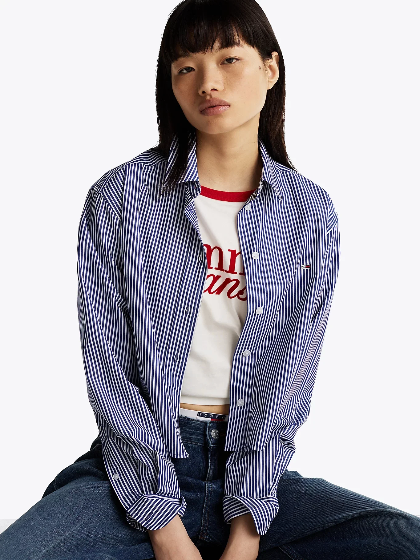 TOMMY JEANS Áo Sơ Mi Nữ Tay Dài TJW Crp Rlx Poplin Shirt