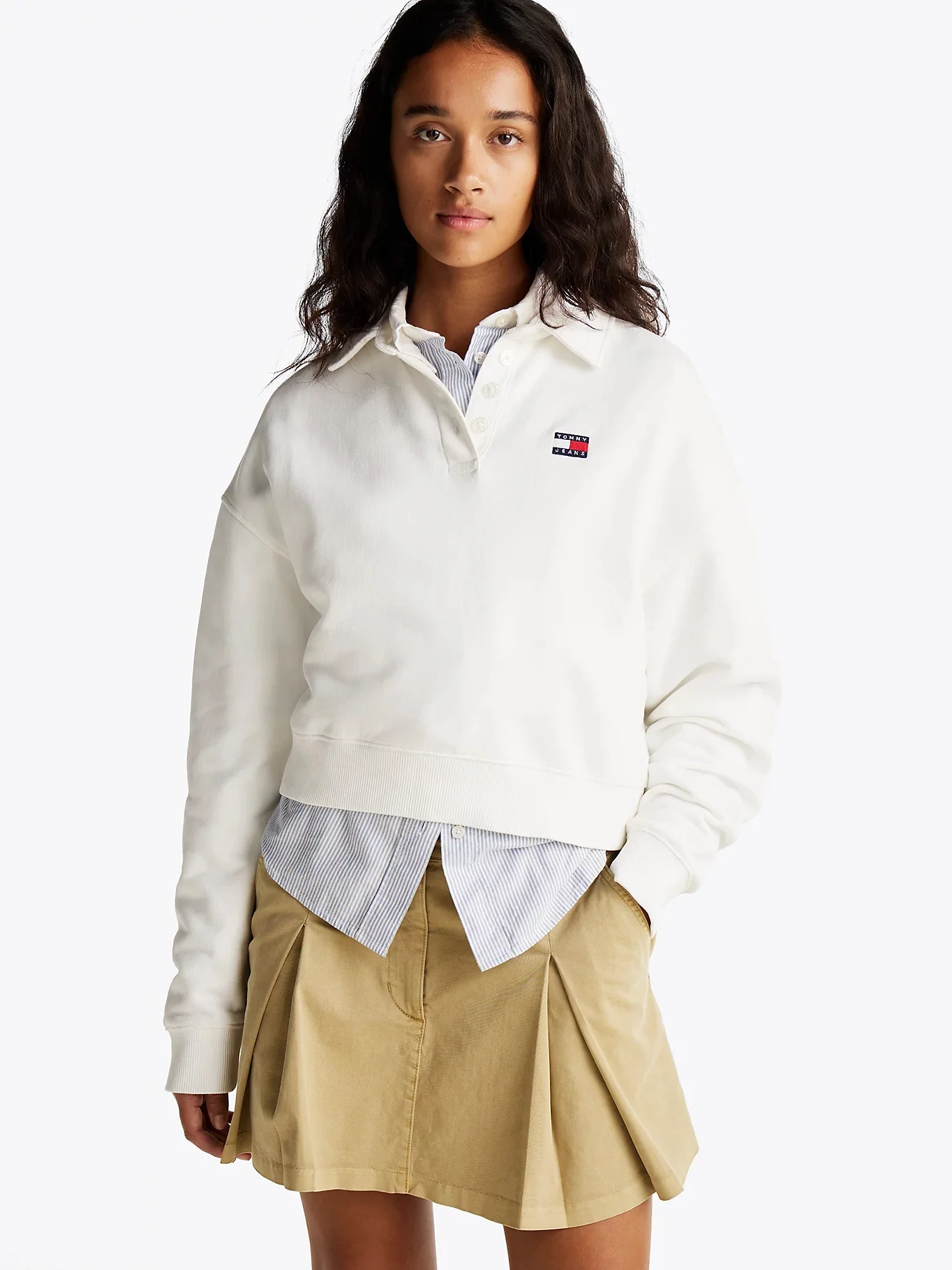 TOMMY JEANS Áo Polo Nữ Tay Dài TJW Boxy Badge Polo HWK