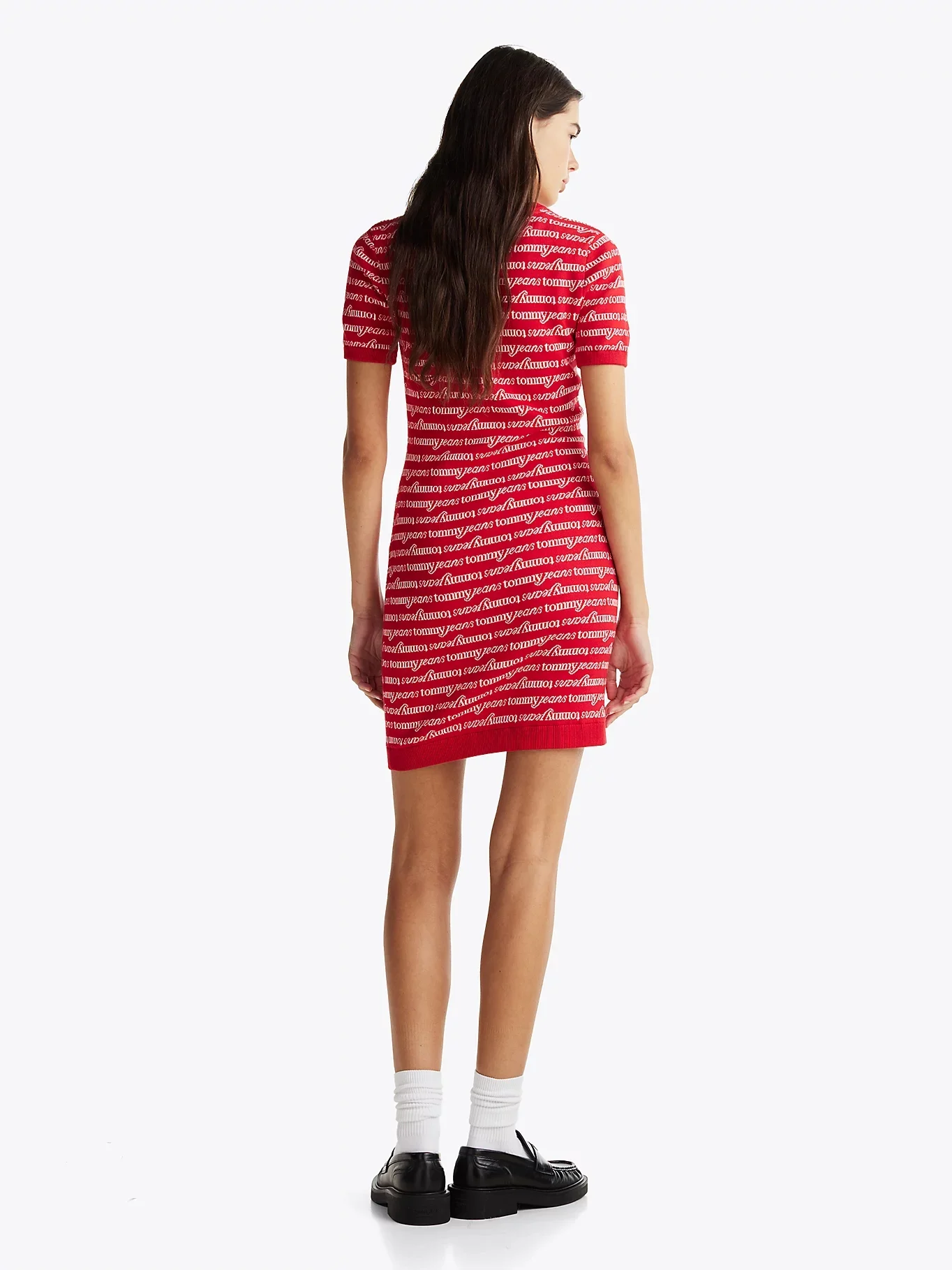 TOMMY JEANS Đầm Nữ TJW Script Aop Sweater Dress
