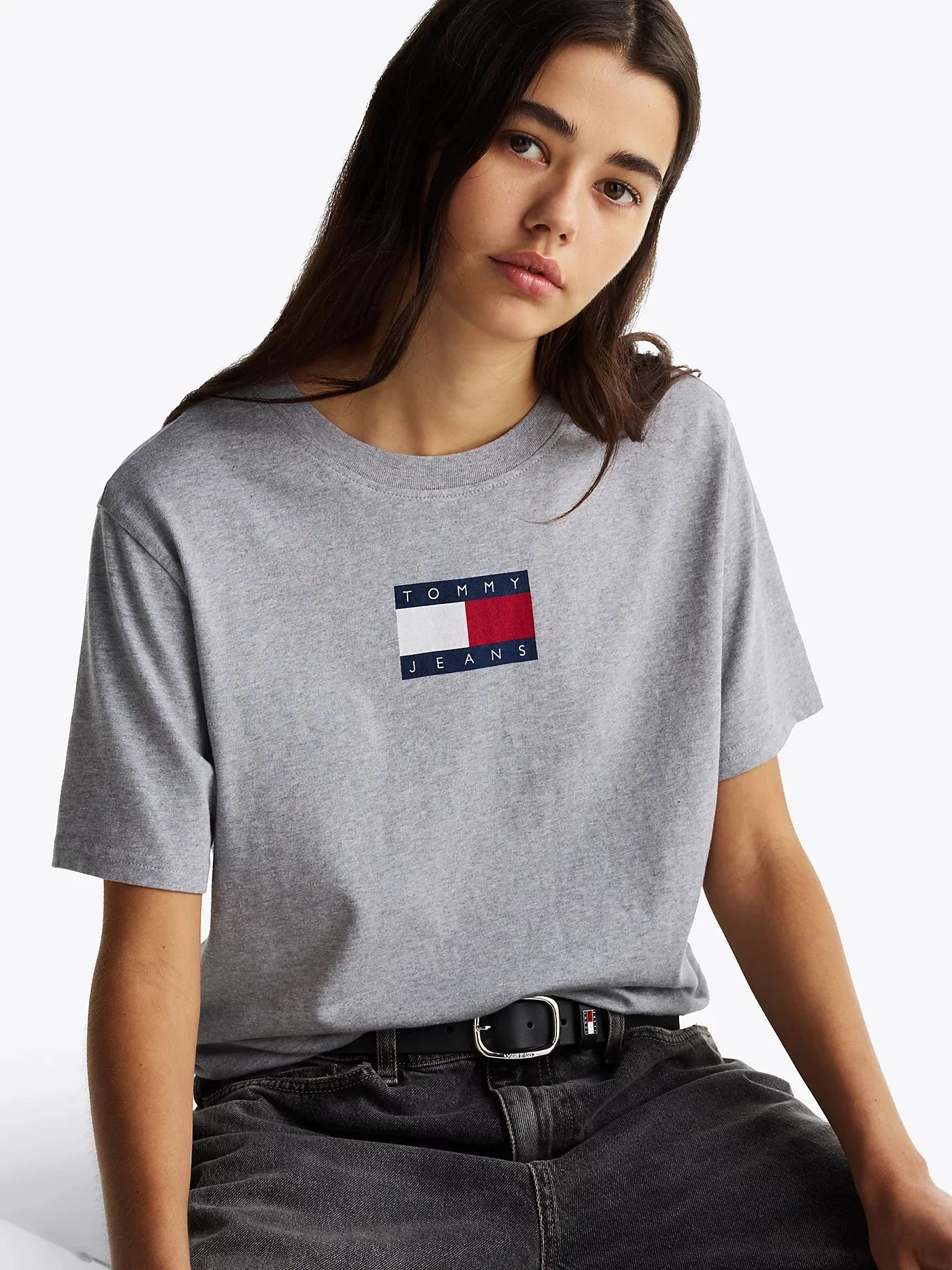 TOMMY JEANS Áo Thun Nữ Tay Ngắn TJW Rlx Melange Flag Tee