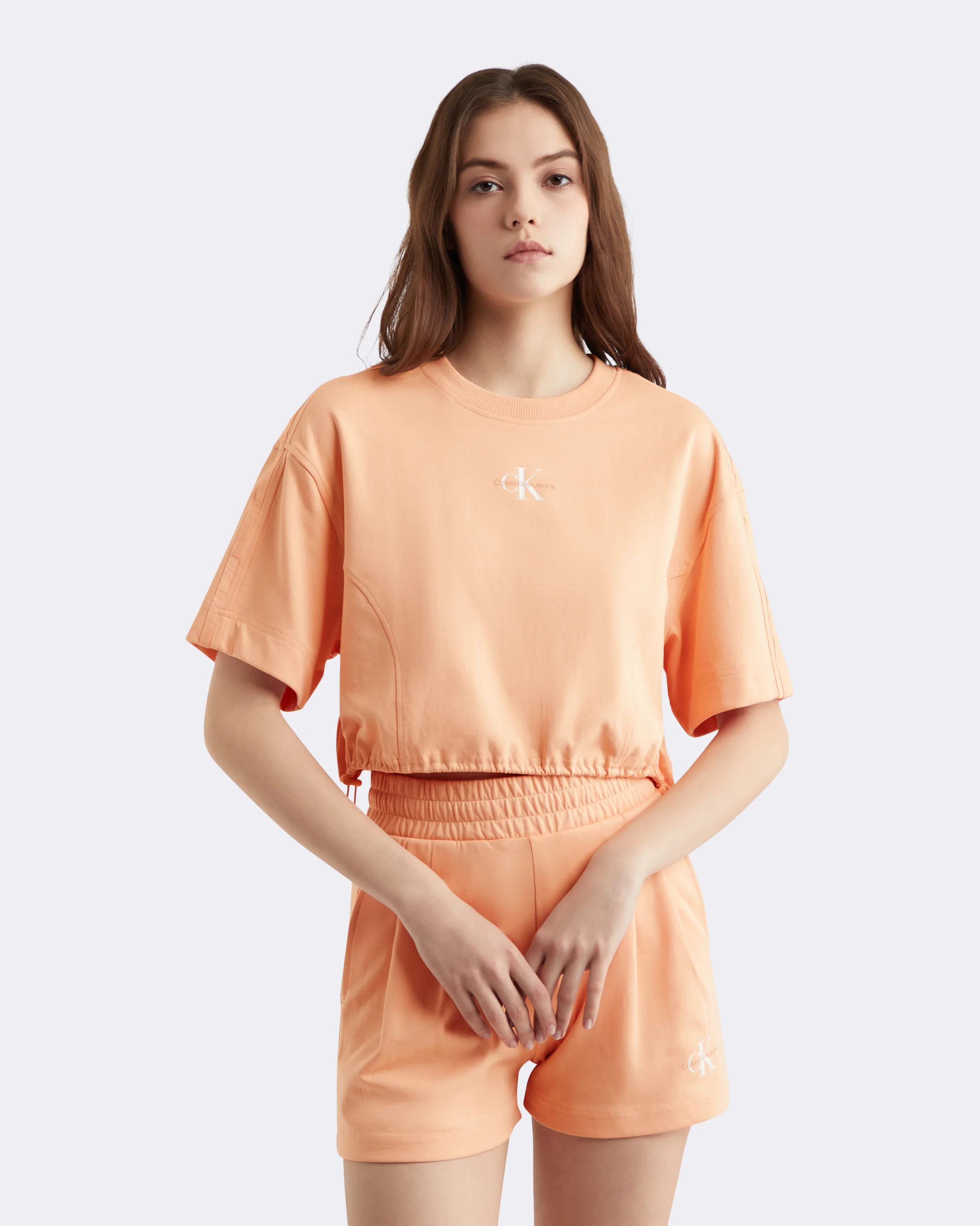 CK JEANS Áo Nỉ Nữ Oversized Crop Fit