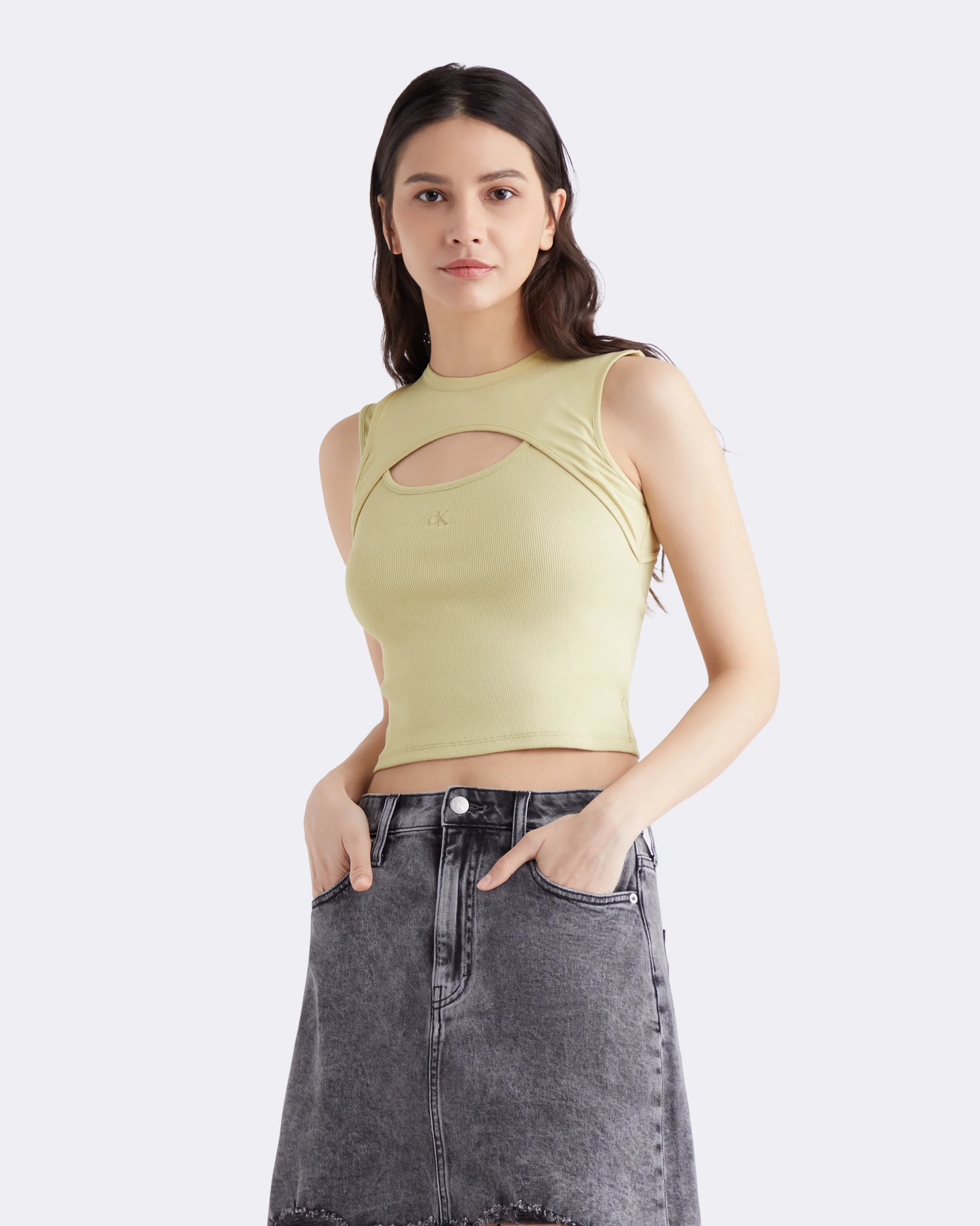 CK JEANS Áo Ba Lỗ Nữ Slim Fit