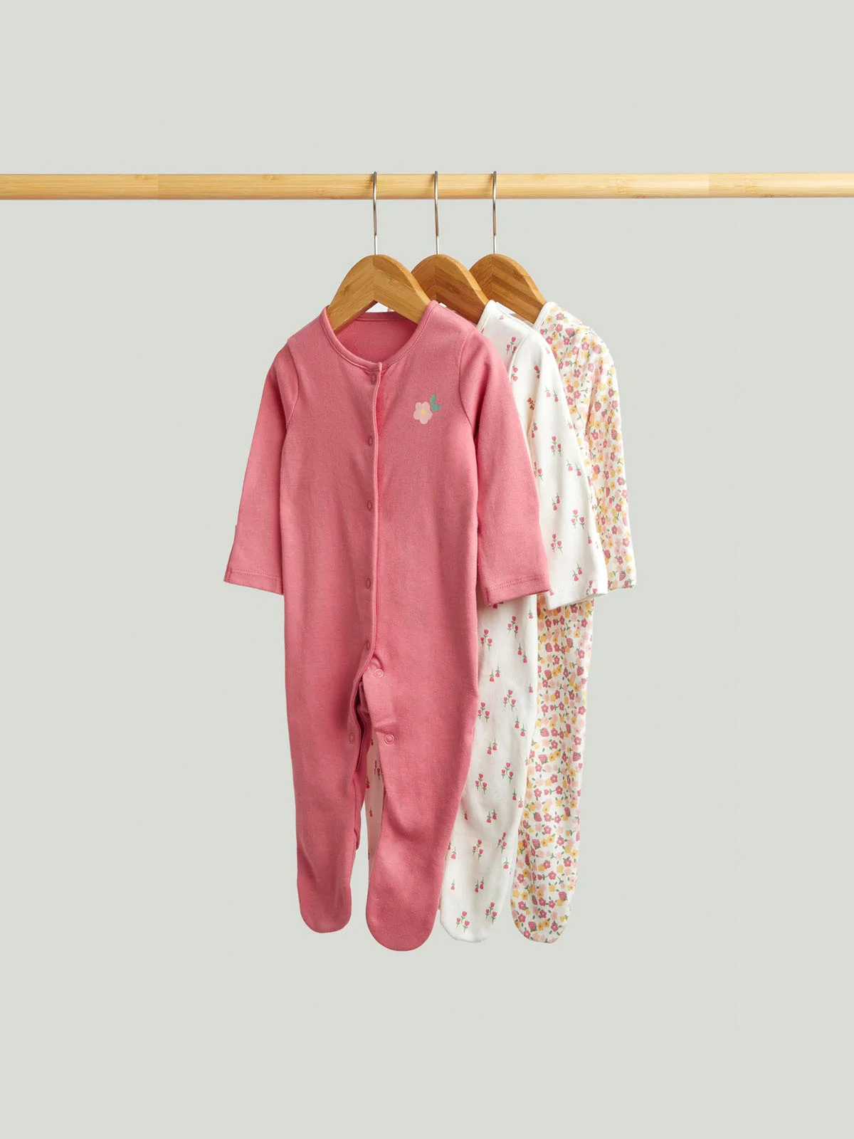 mothercare Bộ 3 áo liền quần bé gái