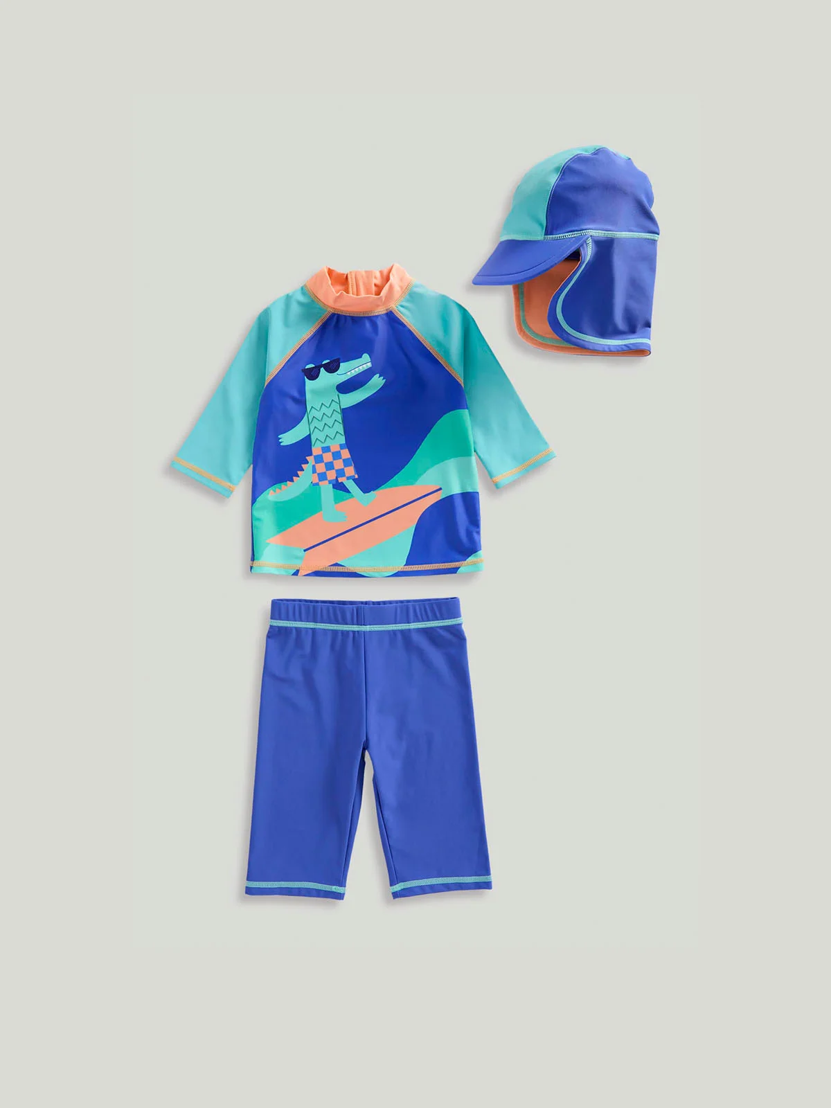 mothercare Bộ 3 món - áo bơi, quần bơi, nón bé trai