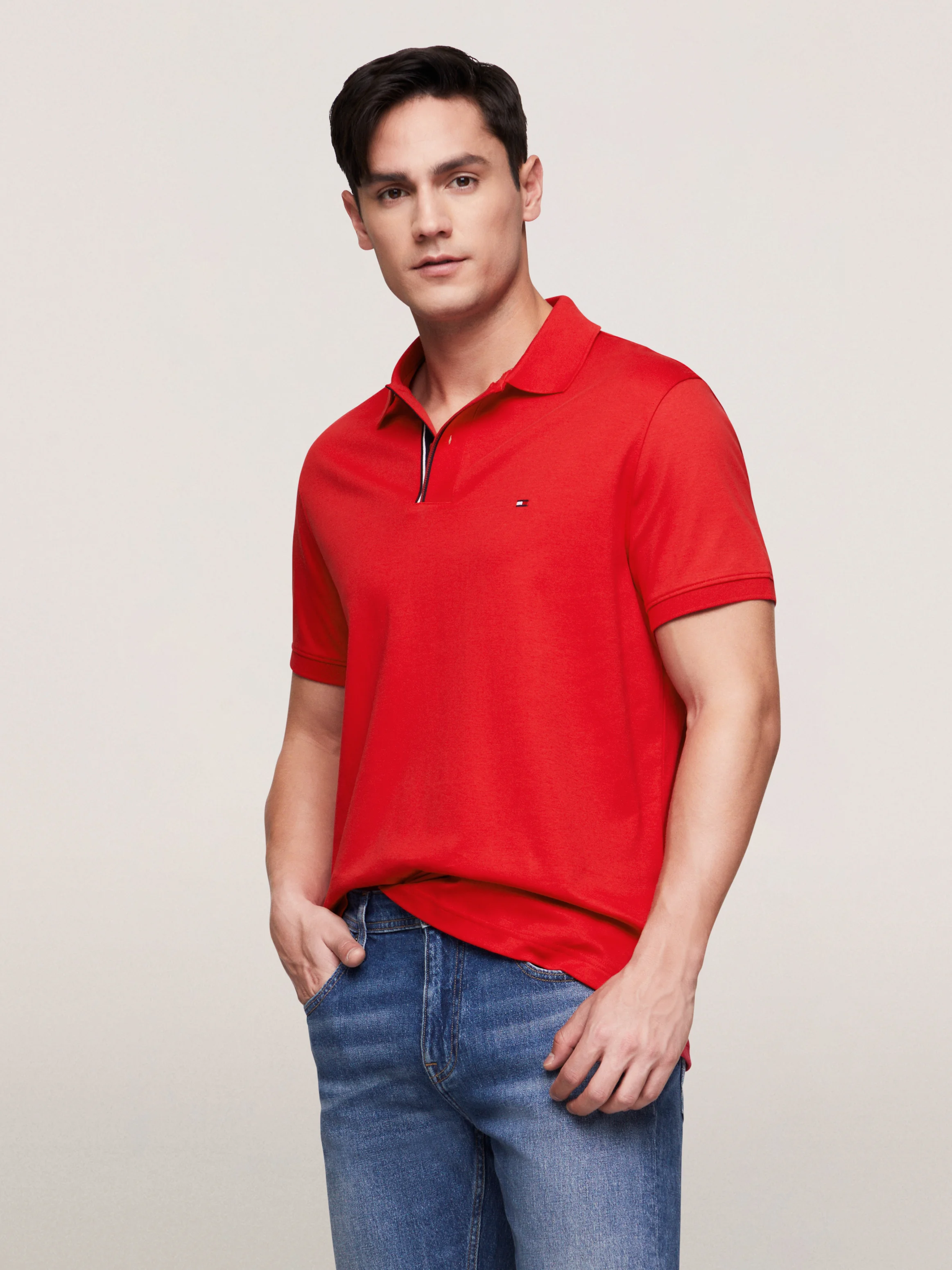 TOMMY HILFIGER Áo Polo Nam Tay Ngắn WCC Interlock RWB Reg Polo