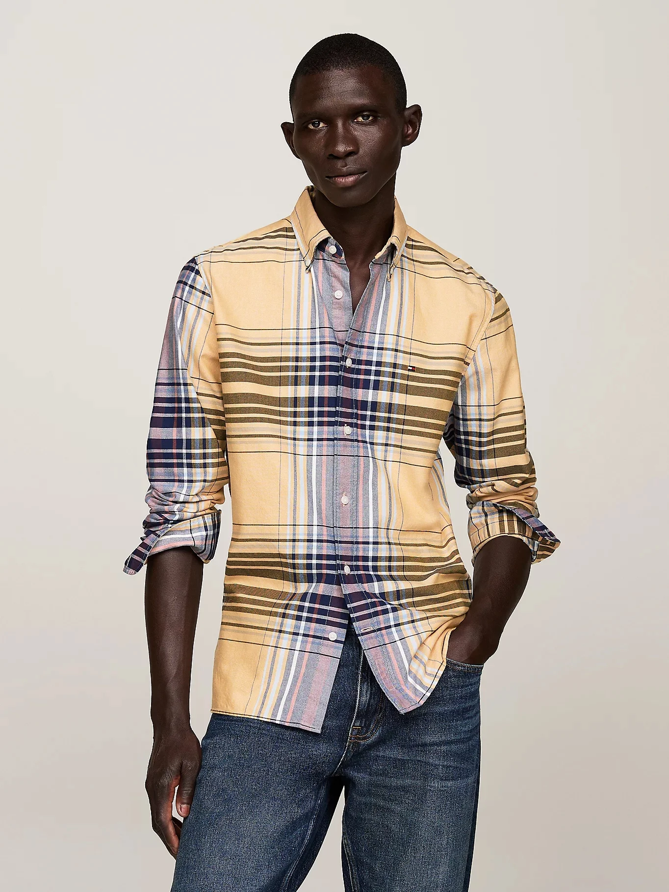 TOMMY HILFIGER Áo Sơ Mi Nam Tay Dài Xl Oxford Check RF Shirt
