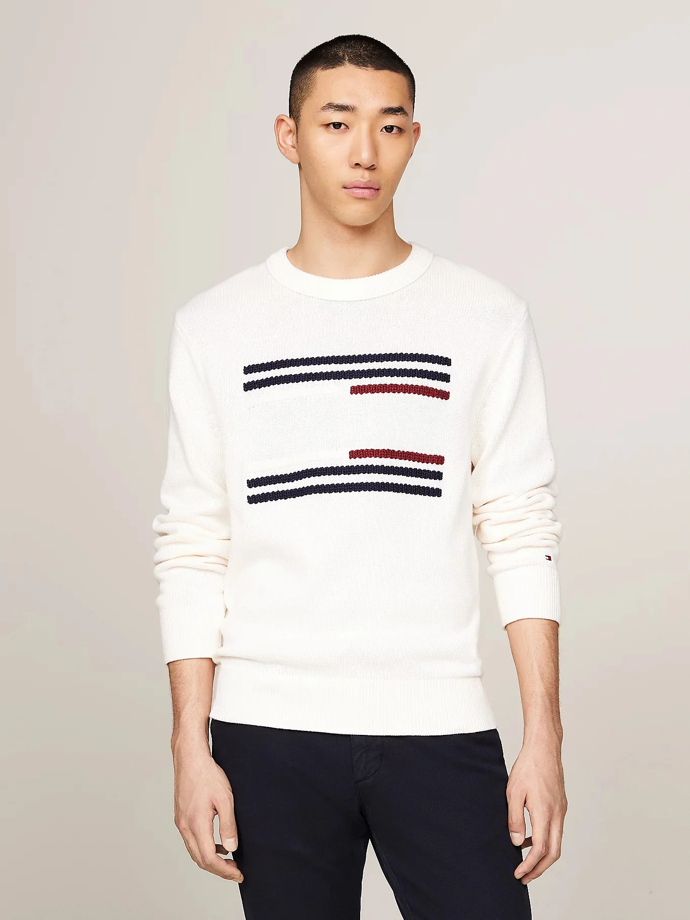 TOMMY HILFIGER Áo Sweater Nam Tay Dài Big Graphic Flag Crew Neck