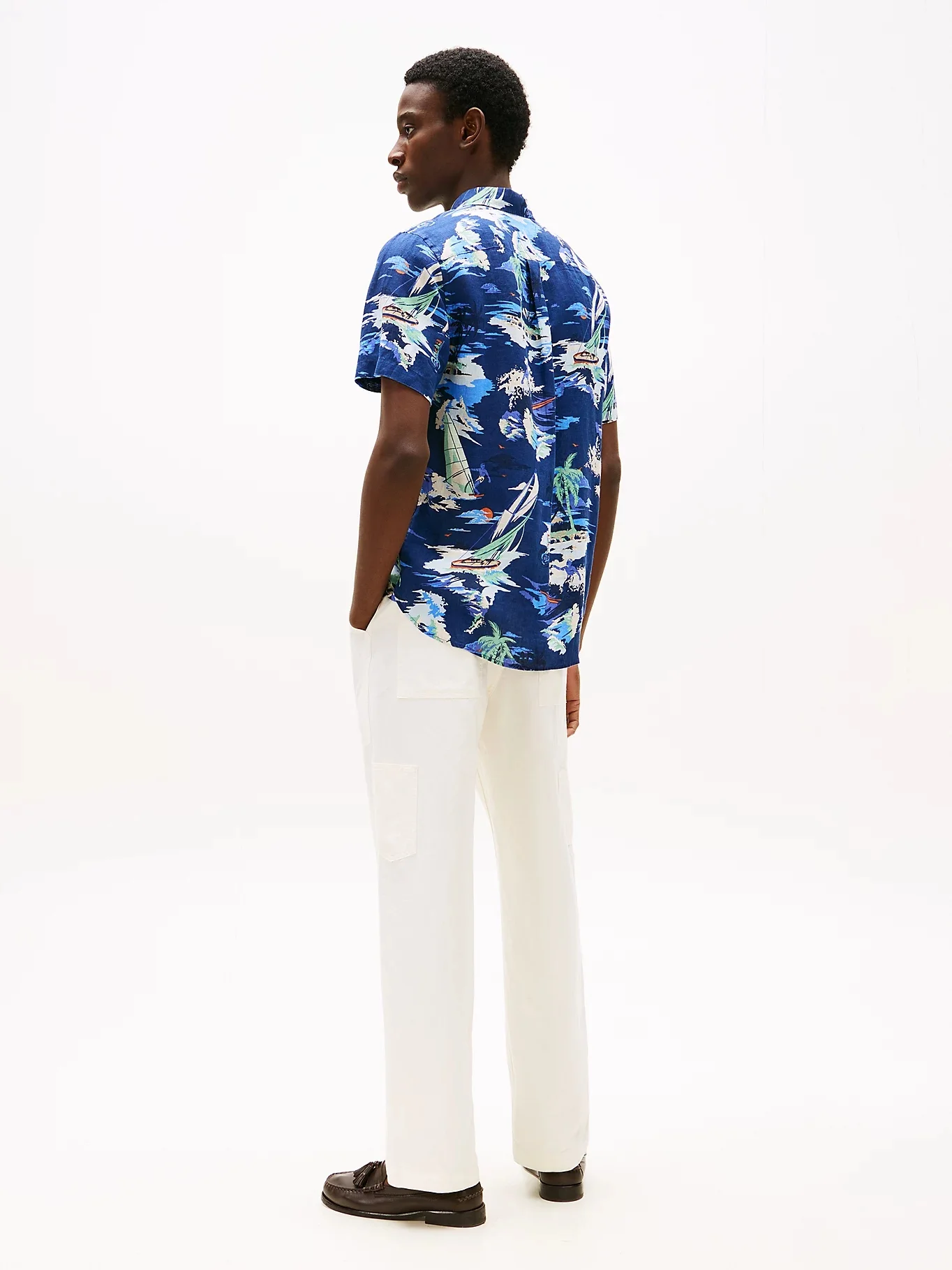 TOMMY HILFIGER Áo Sơ Mi Nam Tay Ngắn Linen Vacation Print SS RF Shirt