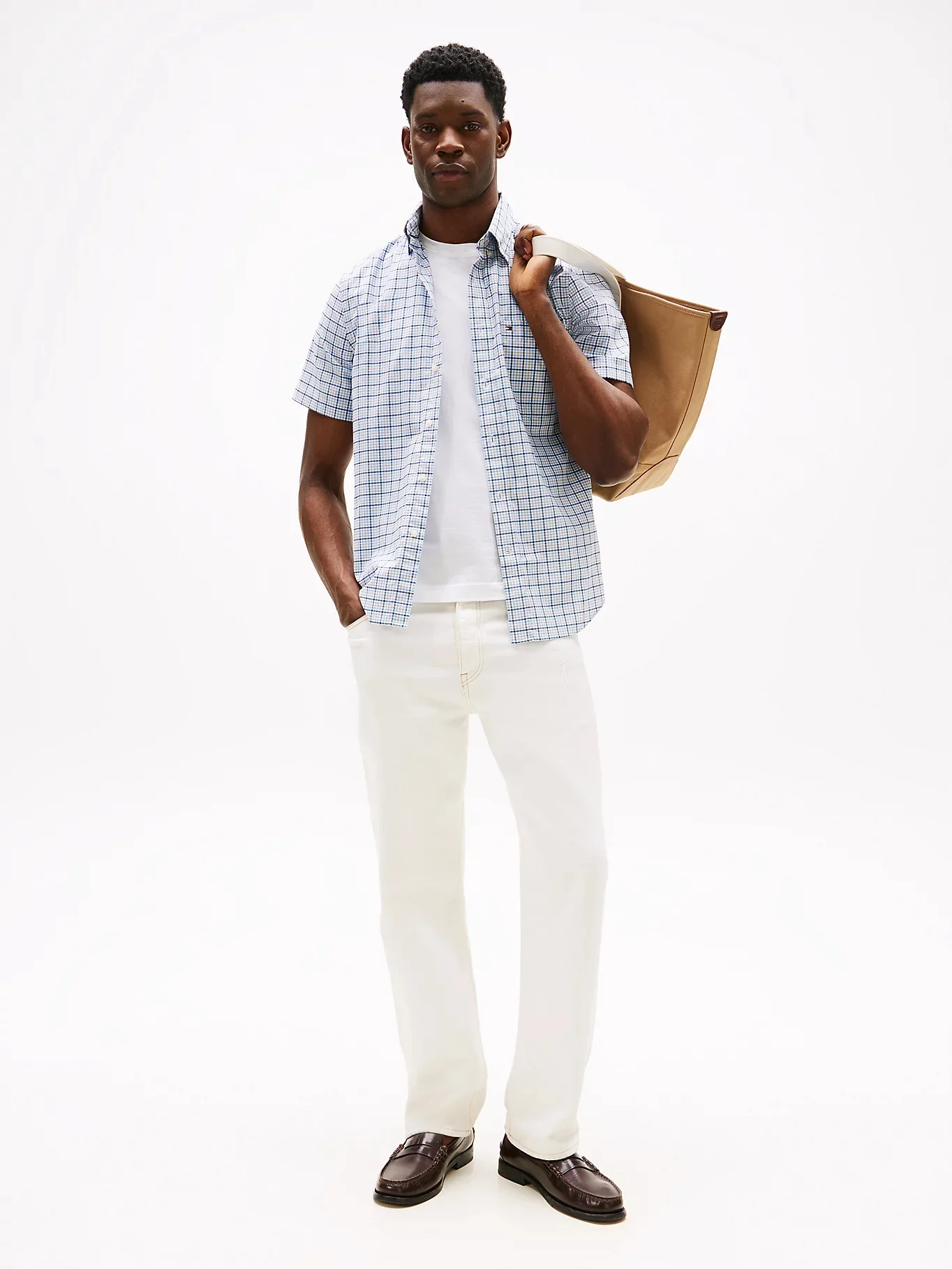 TOMMY HILFIGER Áo Sơ Mi Nam Tay Ngắn LT Oxford Tartasal RF Shirt