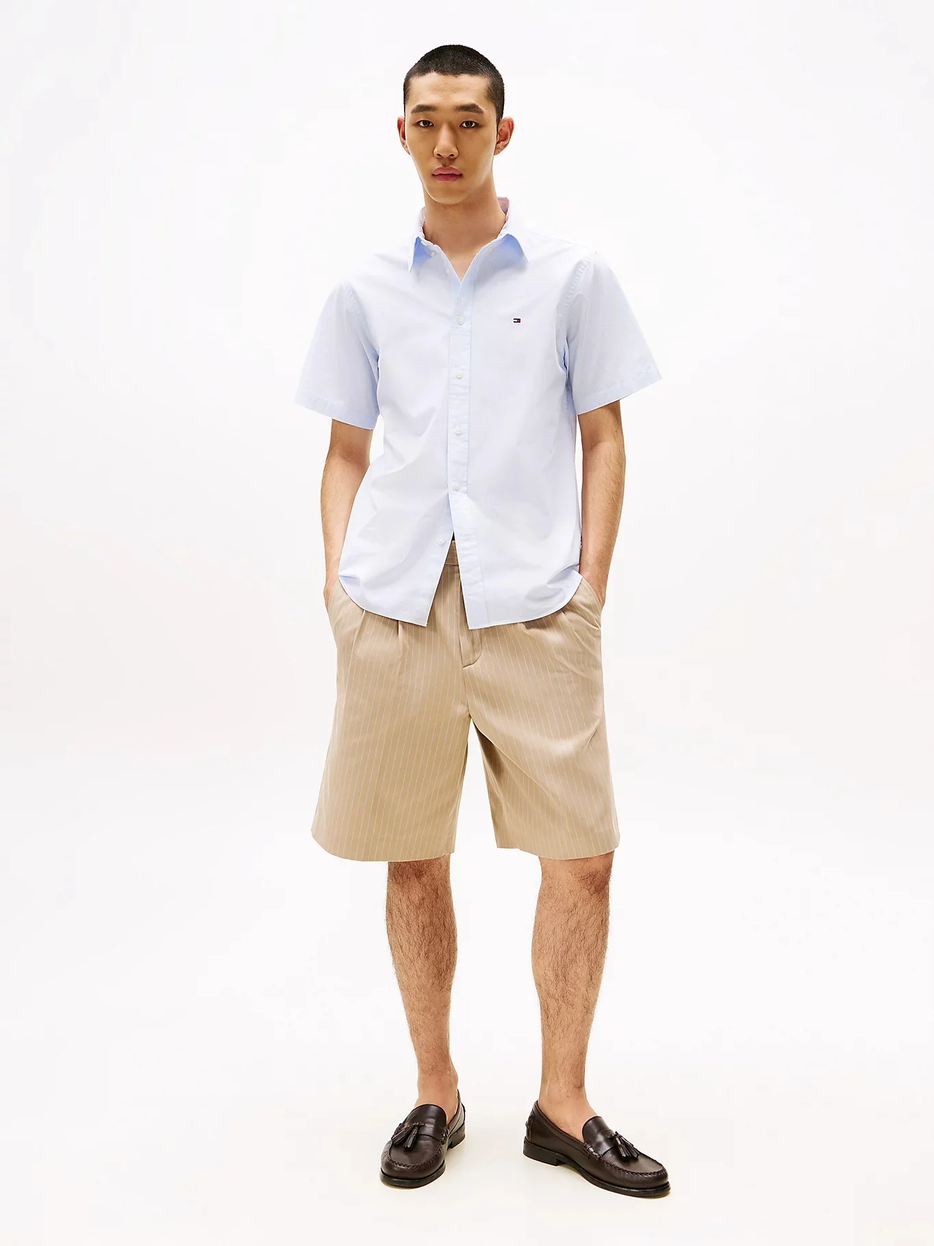 TOMMY HILFIGER Áo Sơ Mi Nam Tay Ngắn LW Poplin Stripe S/S Shirt