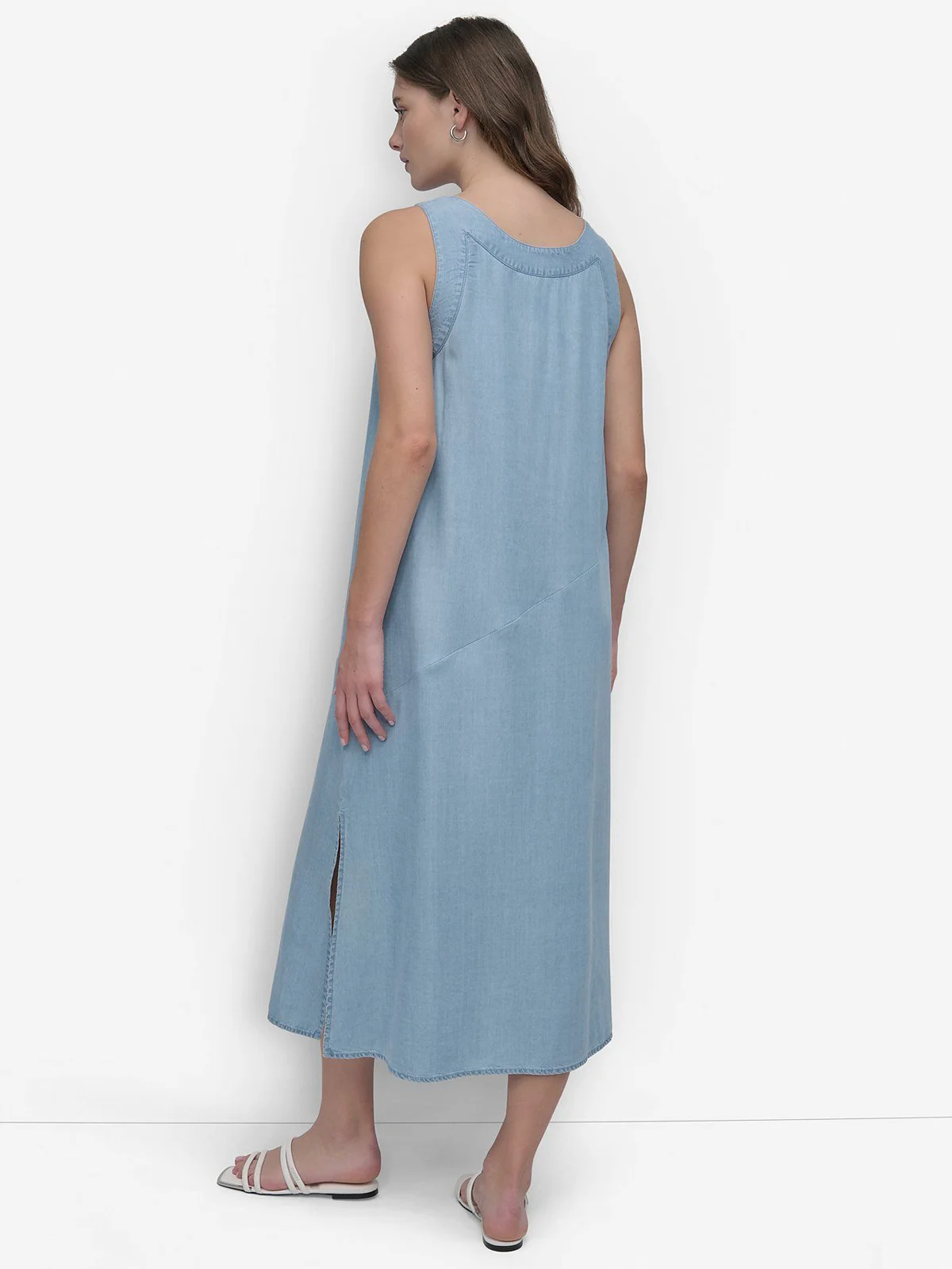DKNY Đầm Nữ S/L V Nck Tencel Dress