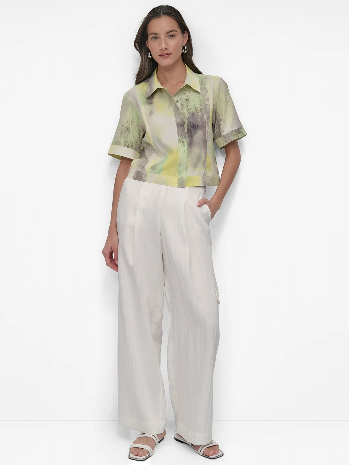 DKNY Áo Sơ Mi Nữ S/S Prntd Camp Shrt