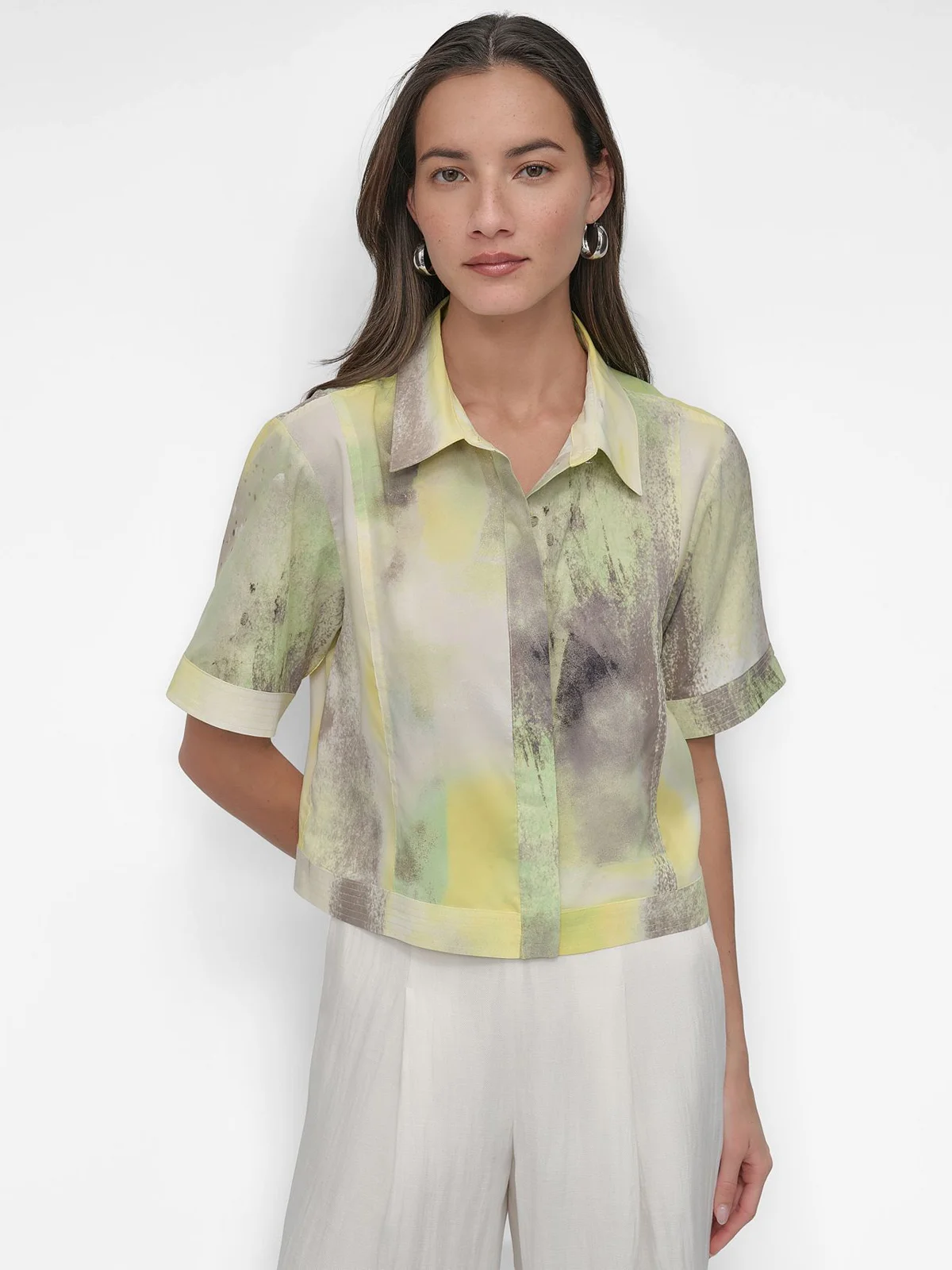 DKNY Áo Sơ Mi Nữ S/S Prntd Camp Shrt
