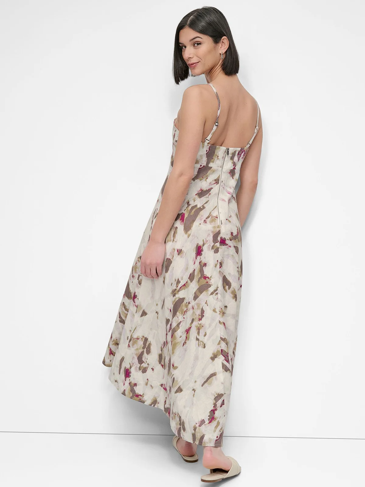 DKNY Đầm Nữ S/L Printed Linen Vi