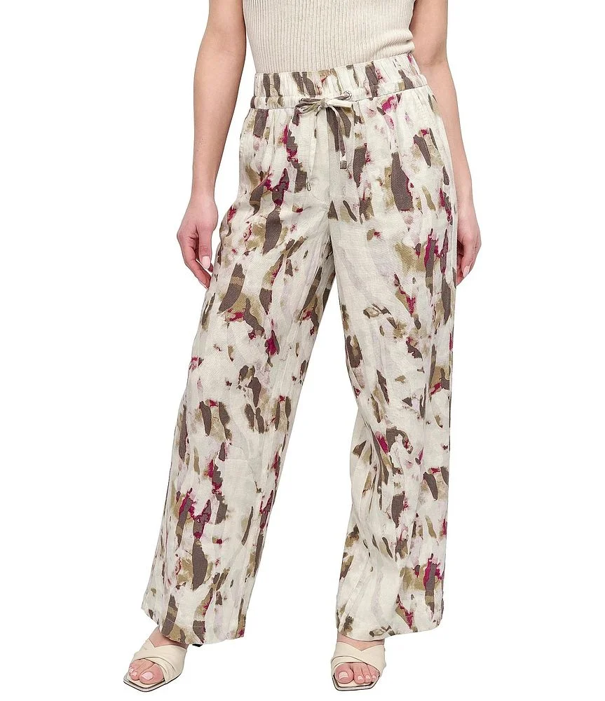 DKNY Quần Dài Nữ Prtd Linen Viscose Pullon Pant