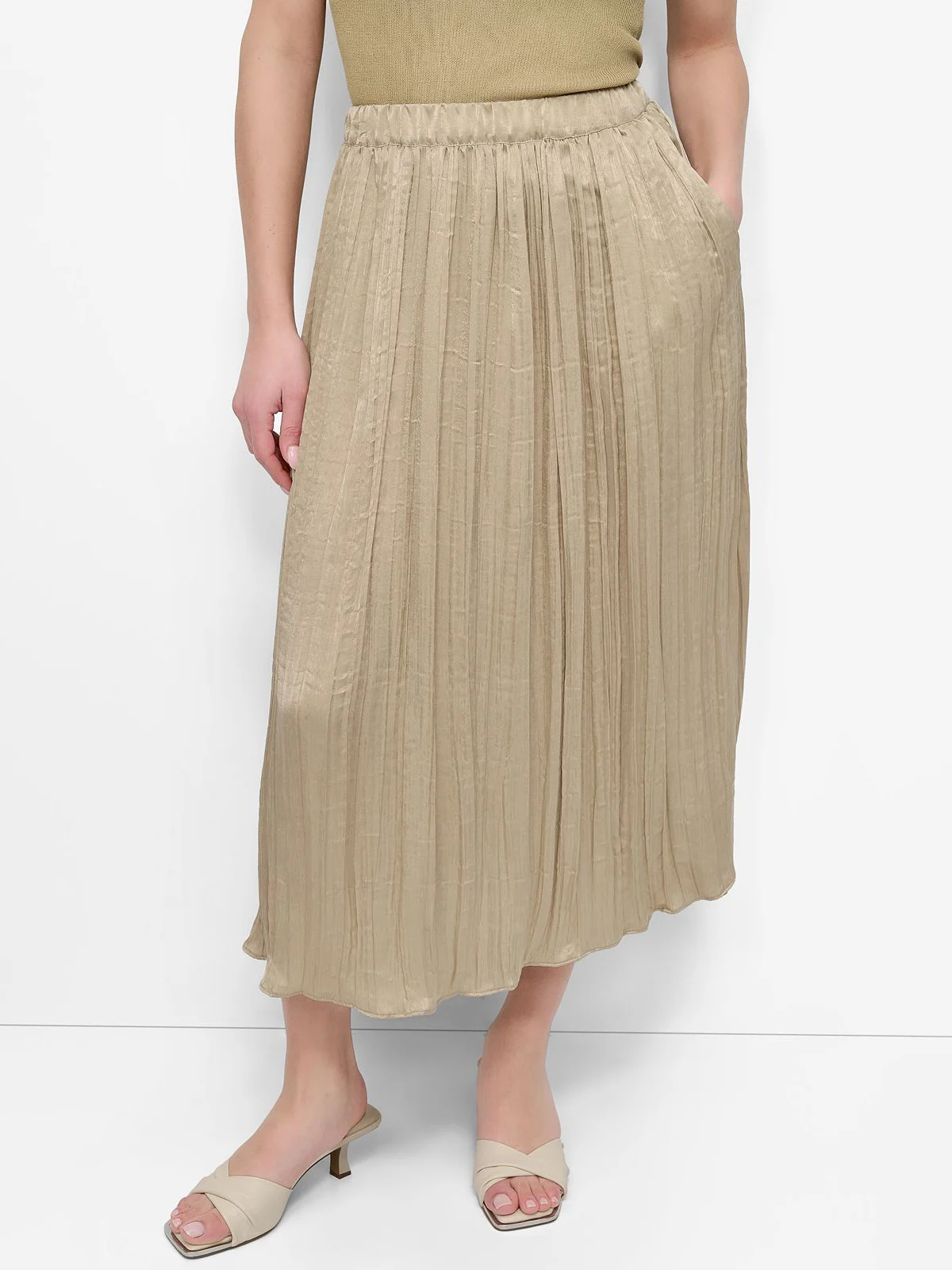 DKNY Chân Váy Nữ Crushed Crease Skirt