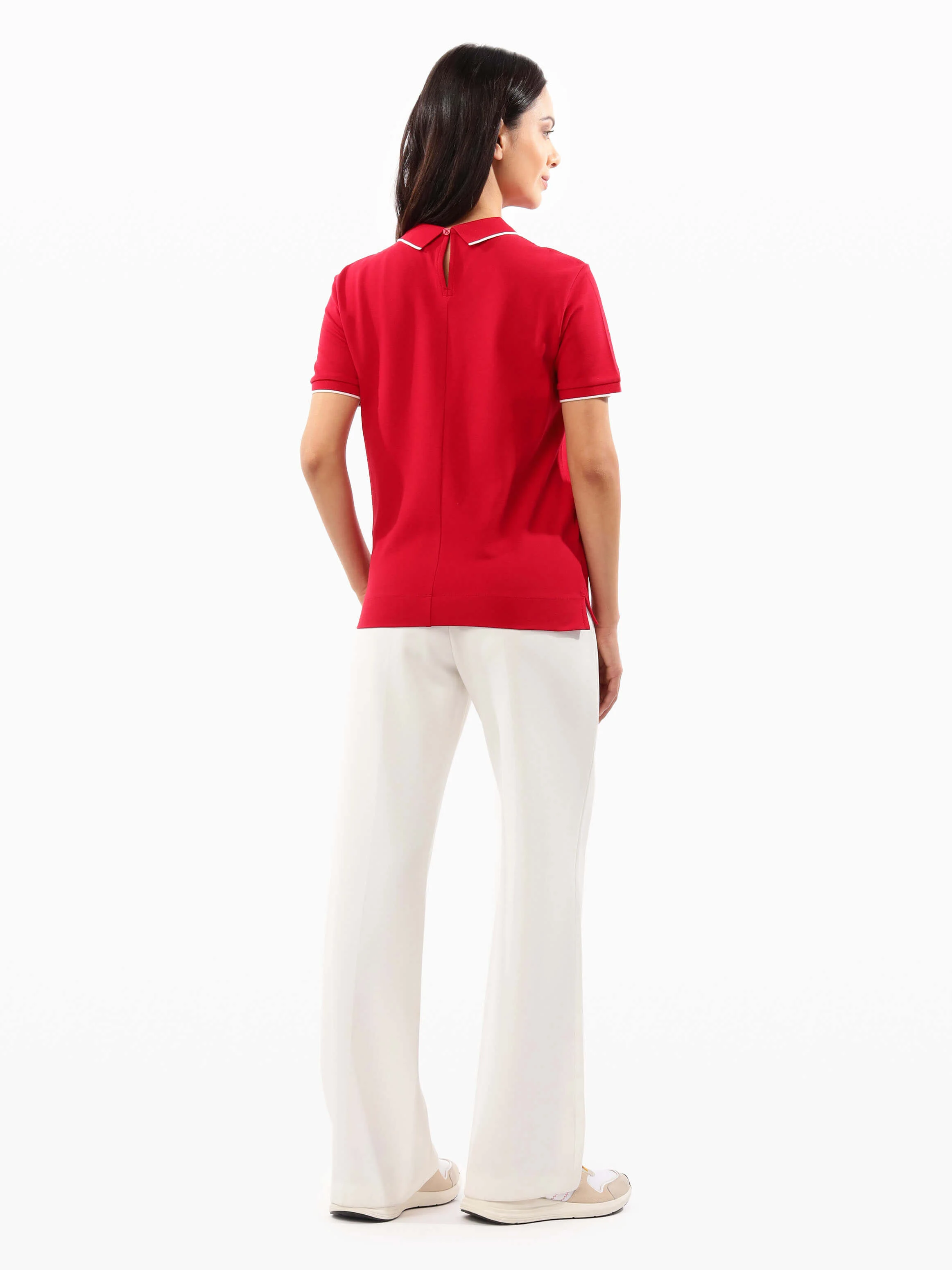 TOMMY HILFIGER Áo Polo Nữ Tay Ngắn IM Script Reg C-Nk SS Polo