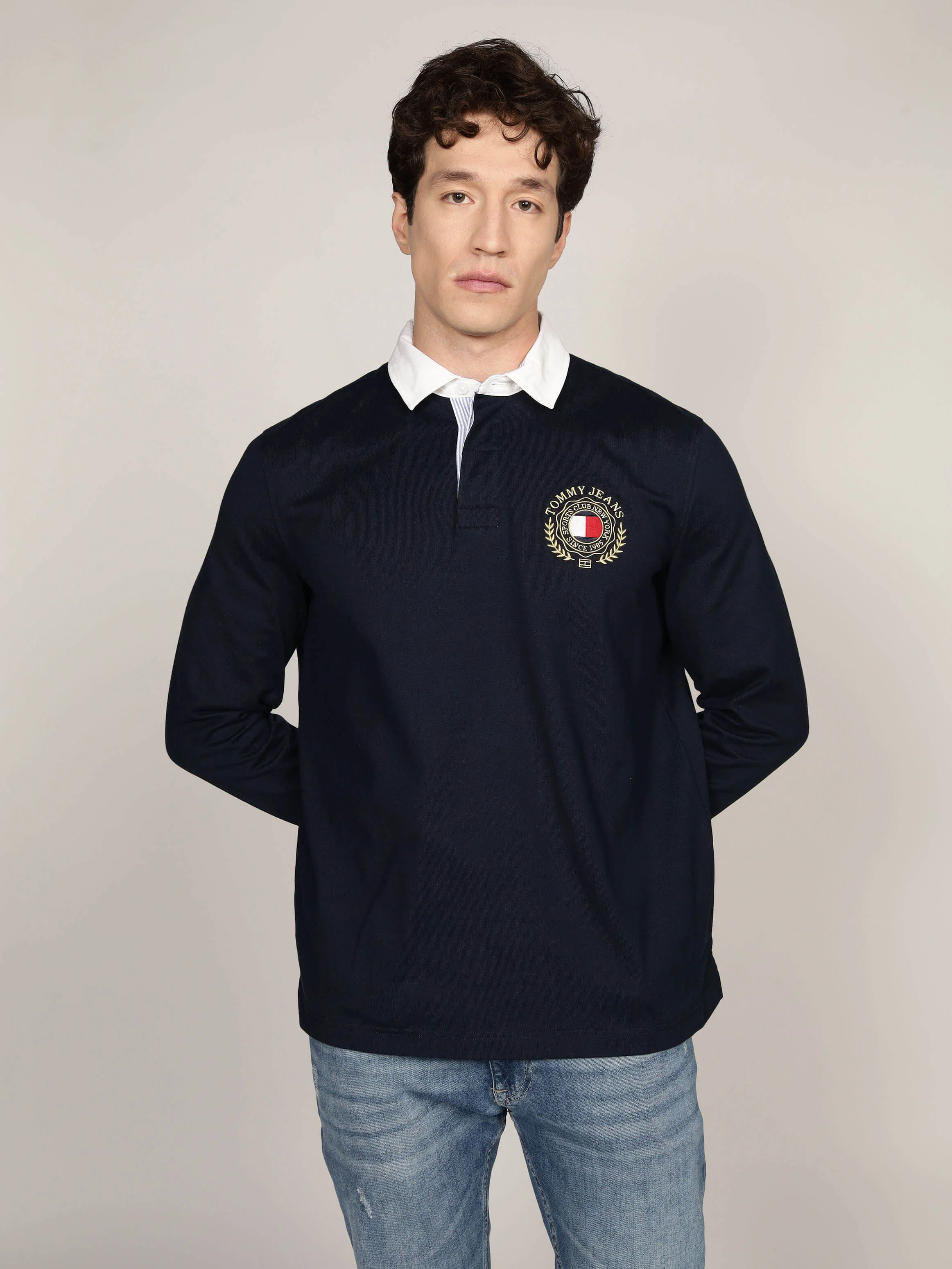 TOMMY JEANS Áo Polo Nam Tay Dài TJM Crest Rugby LS