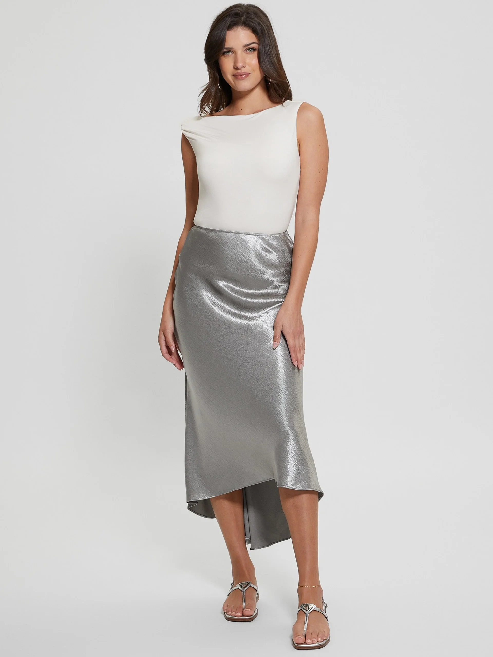 GUESS WOMAN Chân Váy Nữ - Lilya Satin Midi Skirt