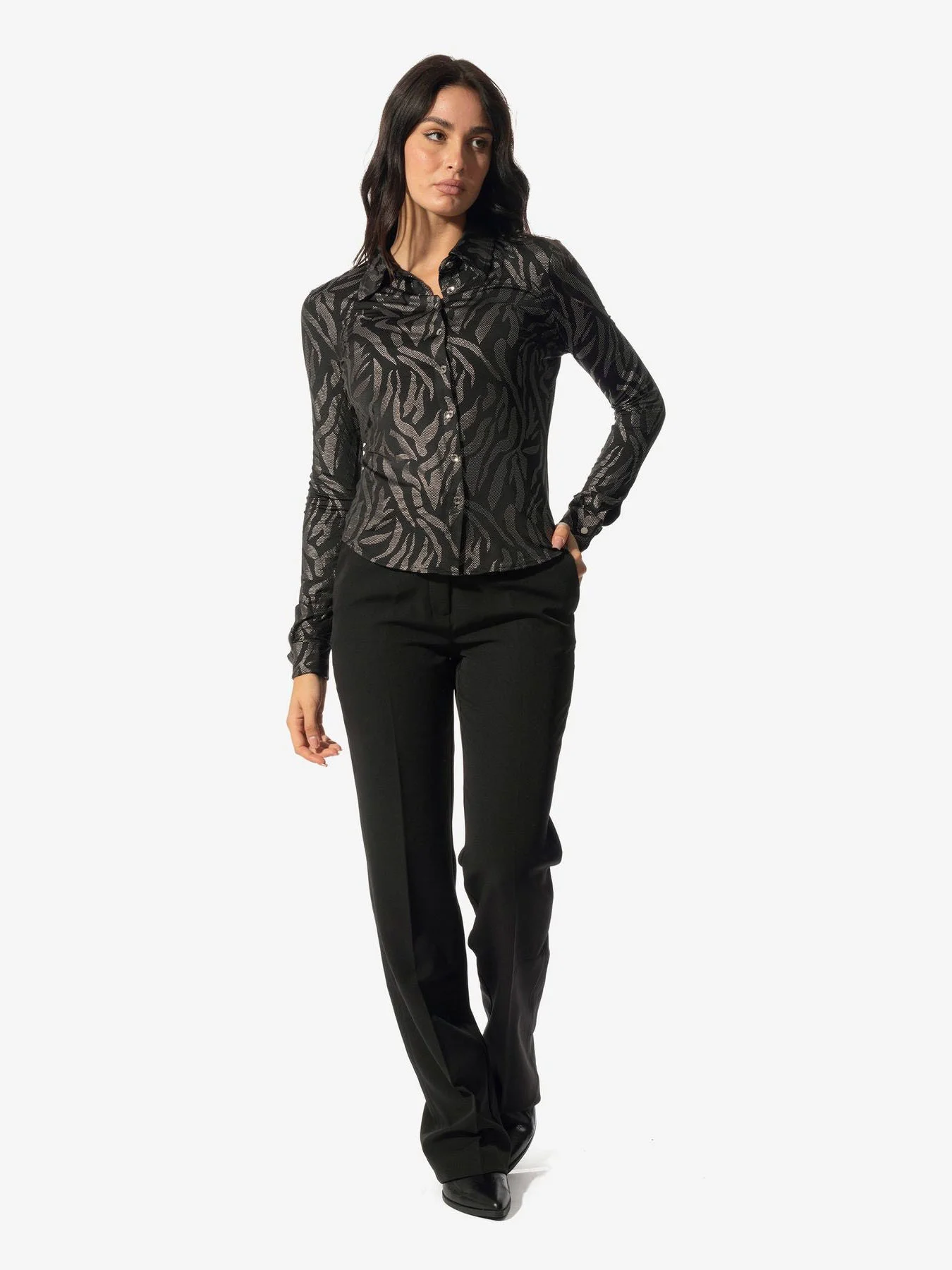 GUESS WOMAN Áo Sơ Mi Dài Tay Nữ - Ls Alizee Animalier Shirt
