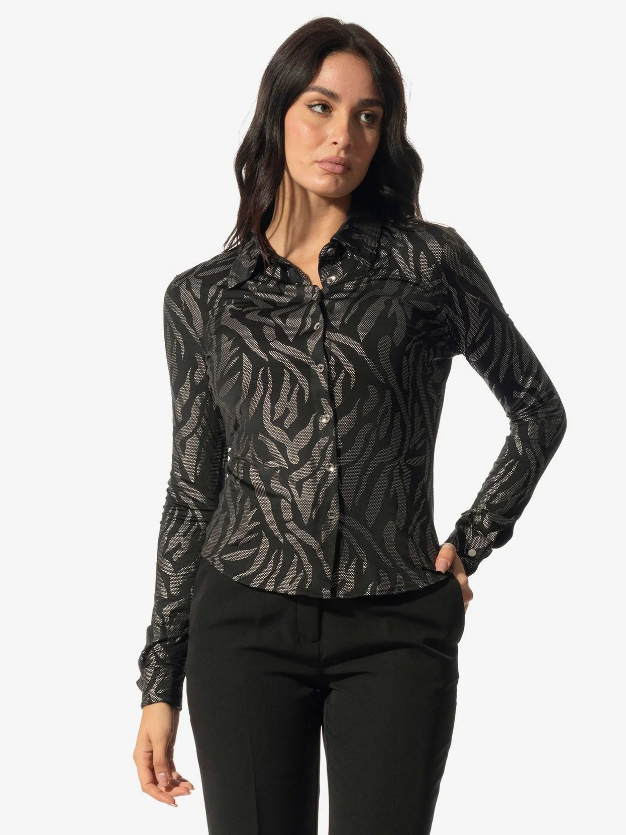 GUESS WOMAN Áo Sơ Mi Dài Tay Nữ - Ls Alizee Animalier Shirt