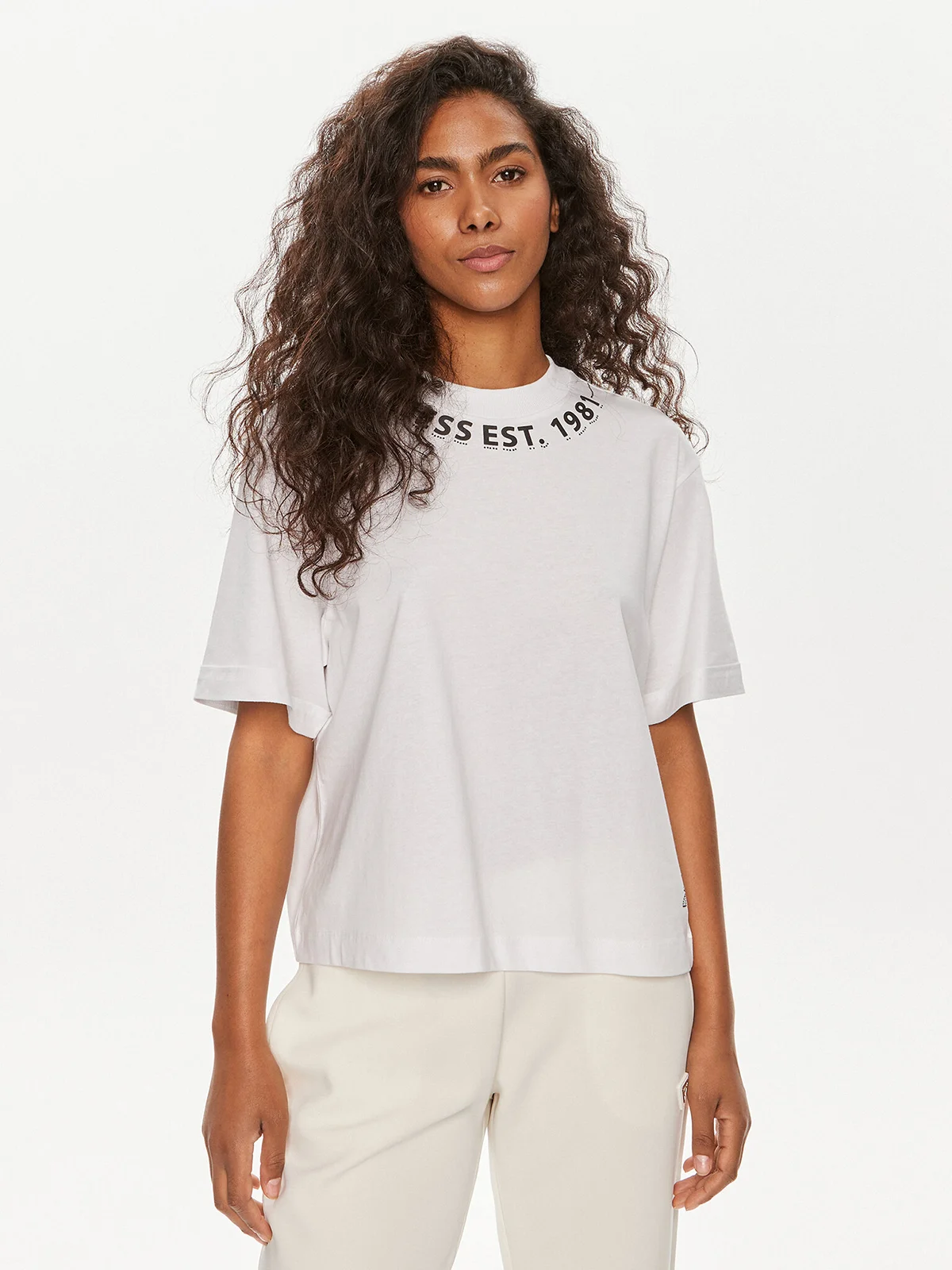 GUESS WOMAN Áo Thun Nữ - Ss Cn Neck Logo Tee