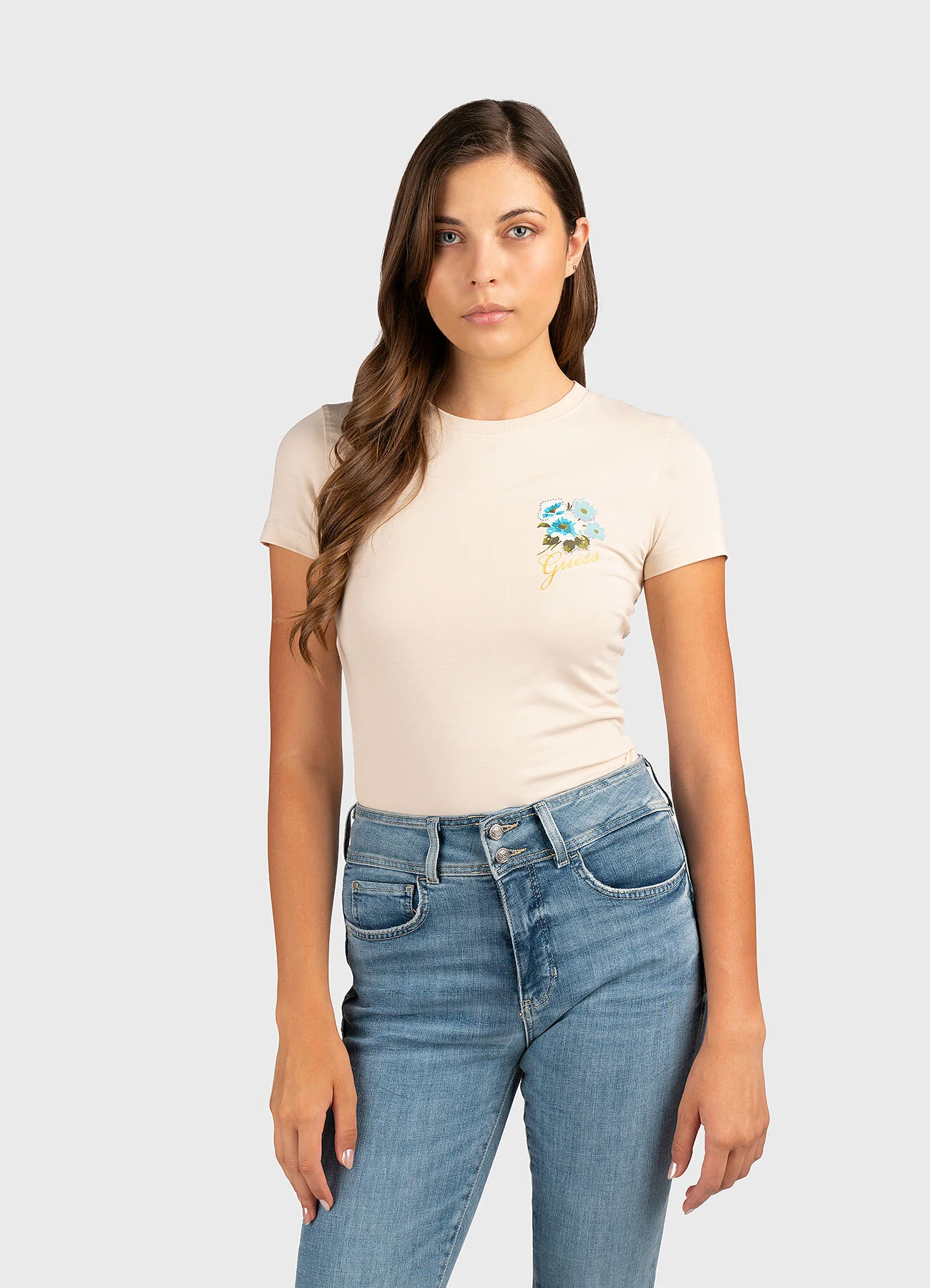 GUESS WOMAN Áo Thun Nữ - Ss Cn Guess Flowers Tee