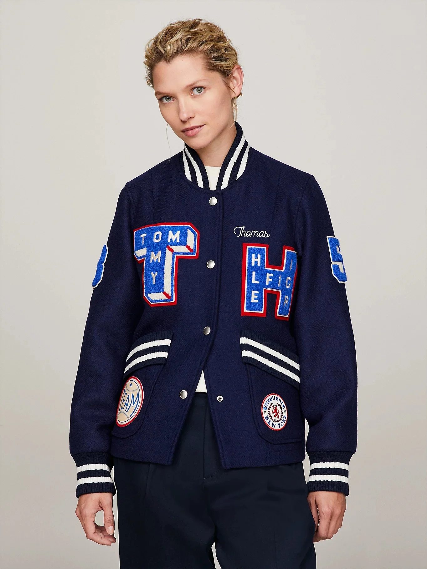 TOMMY HILFIGER Áo Khoác Nữ Tay Dài - Collegiate Wool Blend Varsity