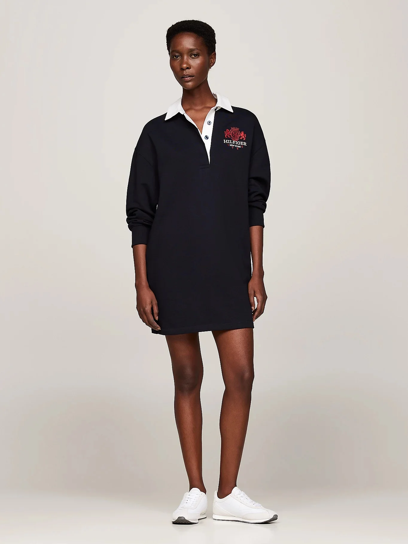 TOMMY HILFIGER Đầm Nữ Tay Dài - Reg Varsity Crest Rugby Dress